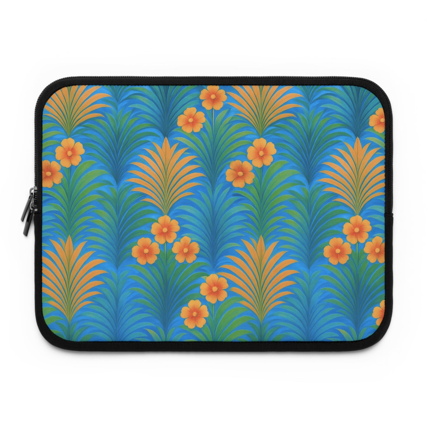 Tropical Laptop Sleeve, 5 Sizes - Perfect for Beach Lovers & Students / Sunrise Palms, Orange
