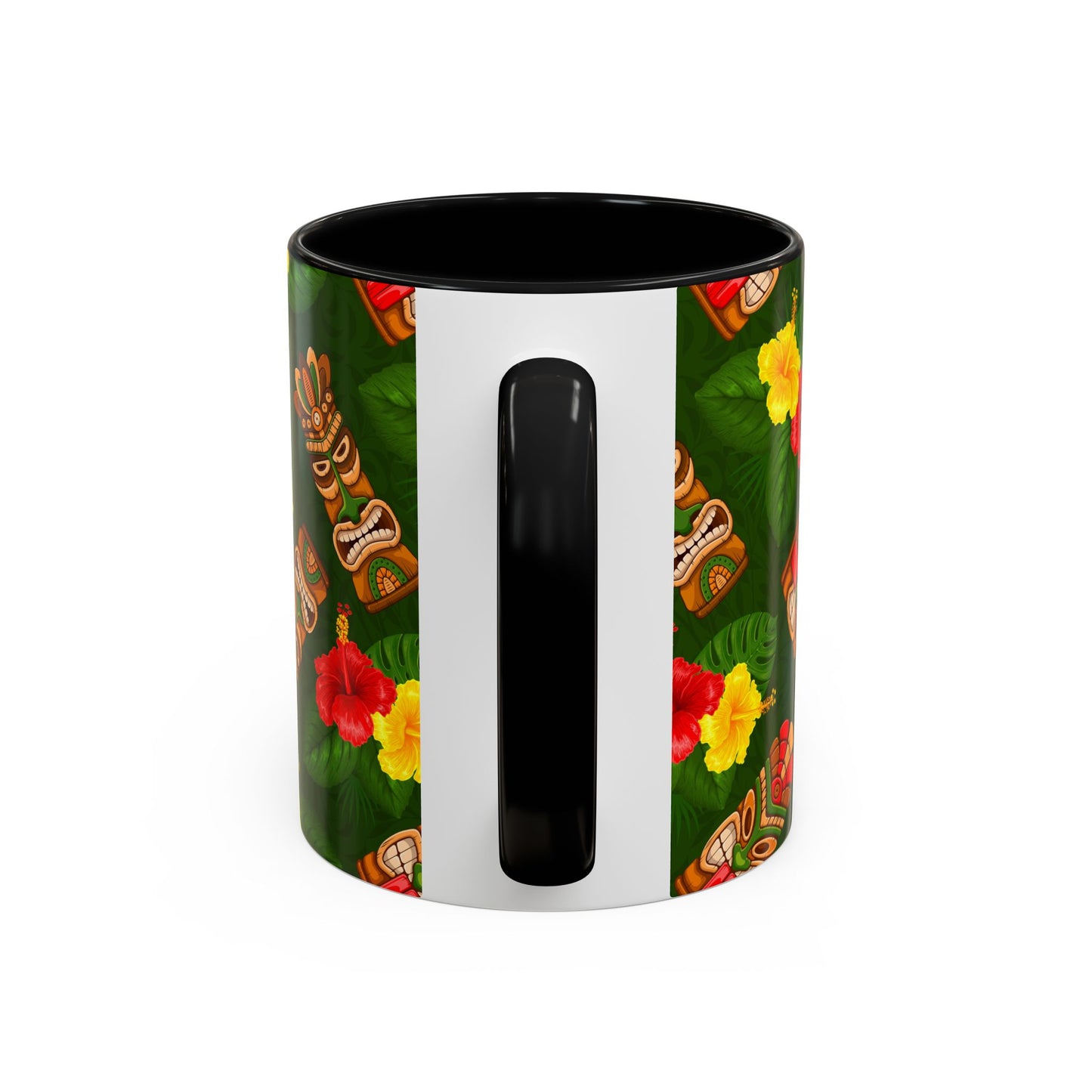 Accent Coffee Mug (11, 15oz), 8 Colors - Tiki Hibiscus Garden