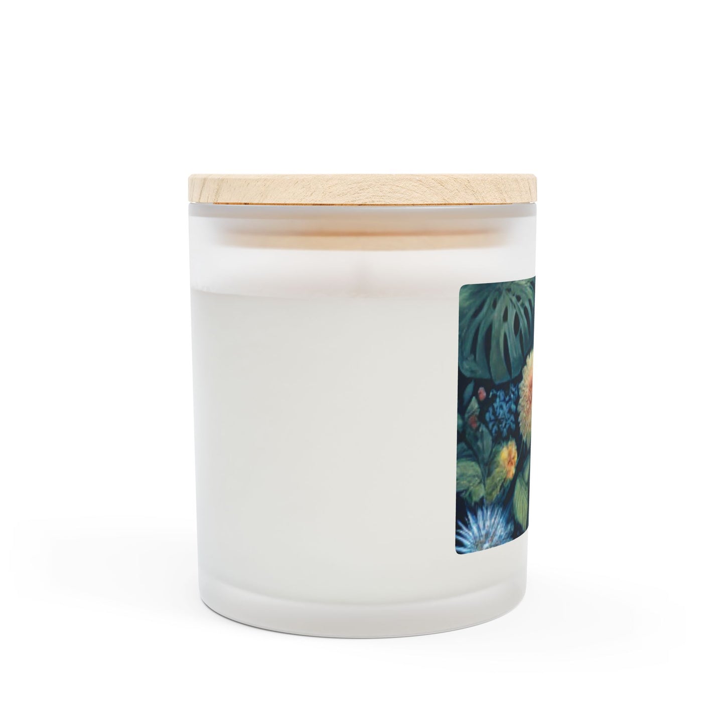 Frosted Glass Candle, 11oz - Rainforest Flower Beauties