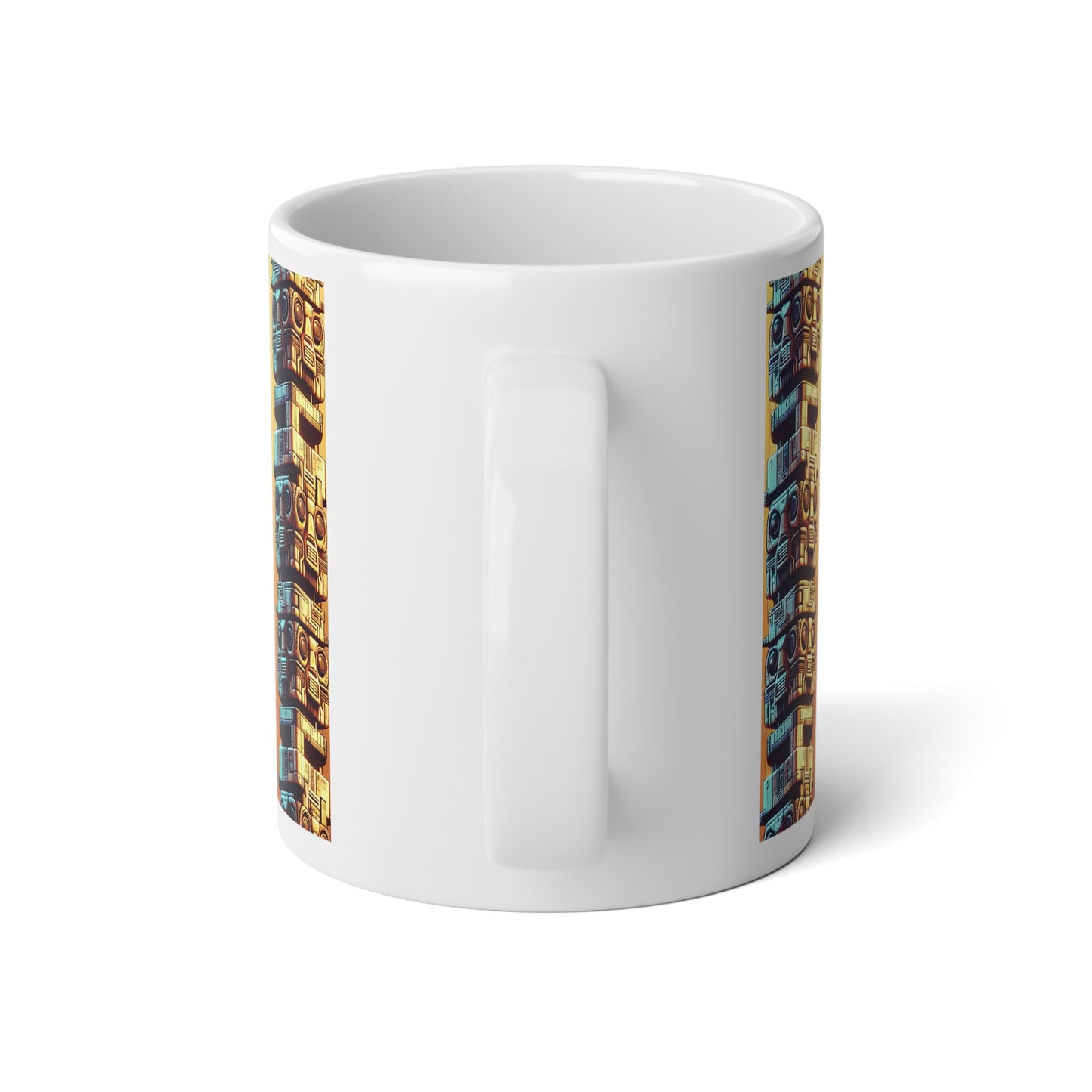 Jumbo Mug, 20oz, Techno Tiki Totems | Tropical Coffee Cup