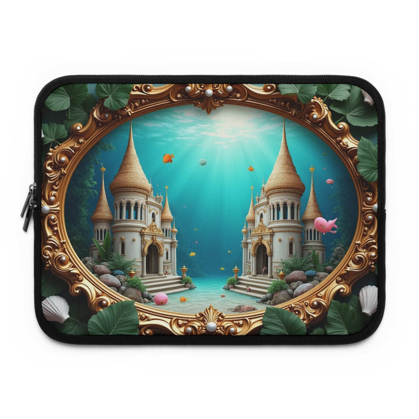 Tropical Laptop Sleeve, 5 Sizes - Perfect for Ocean Lovers & Students / Mermaid Palace, Libyan Sea