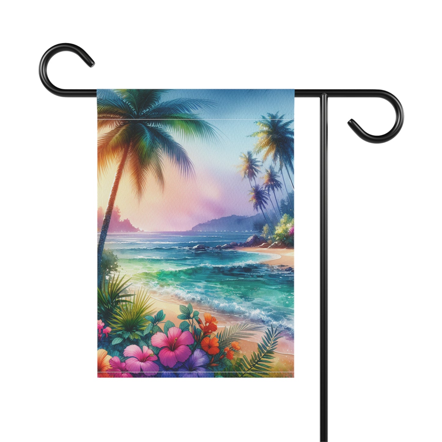 Tropical Garden Flag - Perfect for Outdoor Decor / Bay of Peace Beach Design