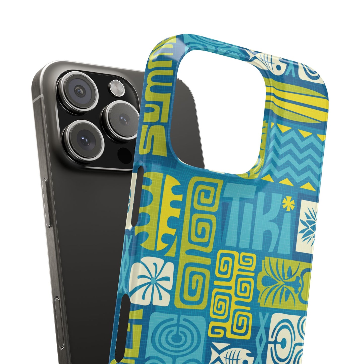 Slim Phone Cases - Tiki Poster Blue