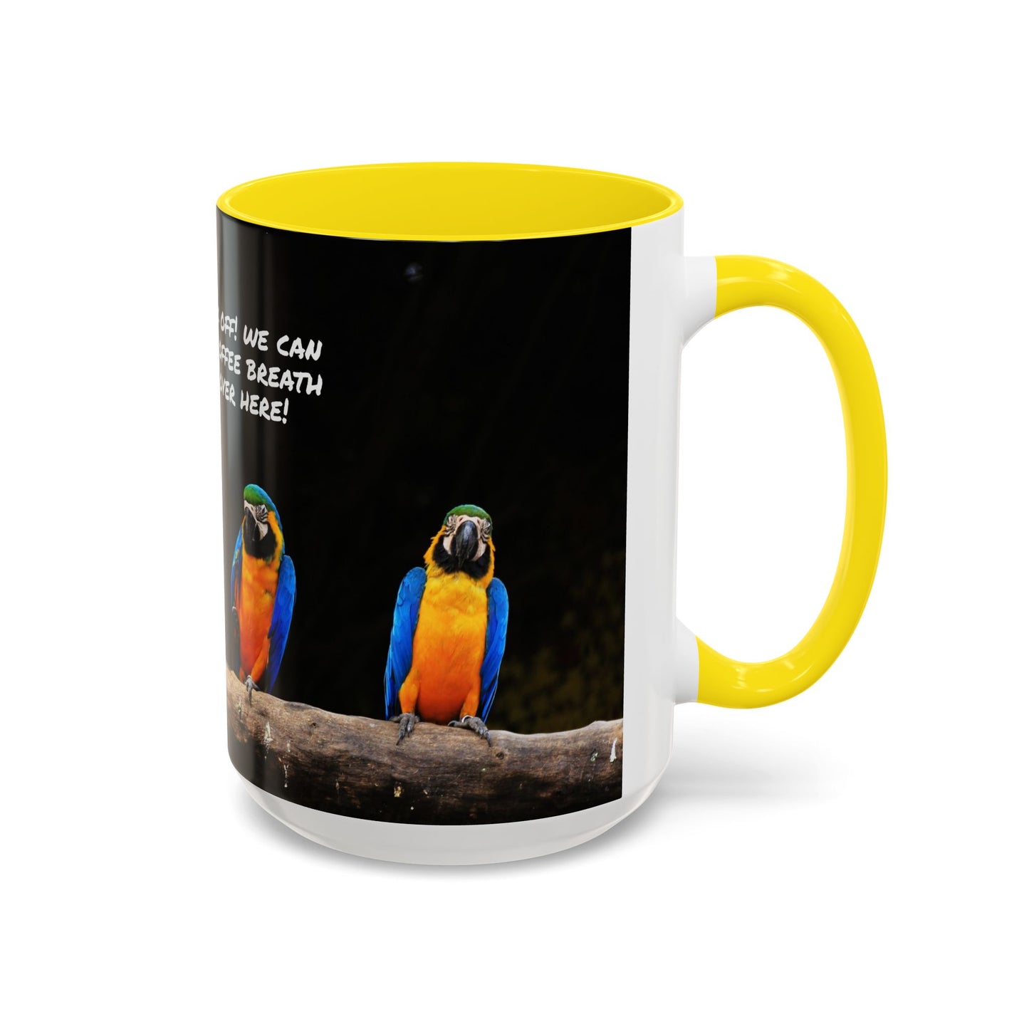 Parrot Accent Coffee Mug (11, 15oz), 8 Colors - Coffee Breath