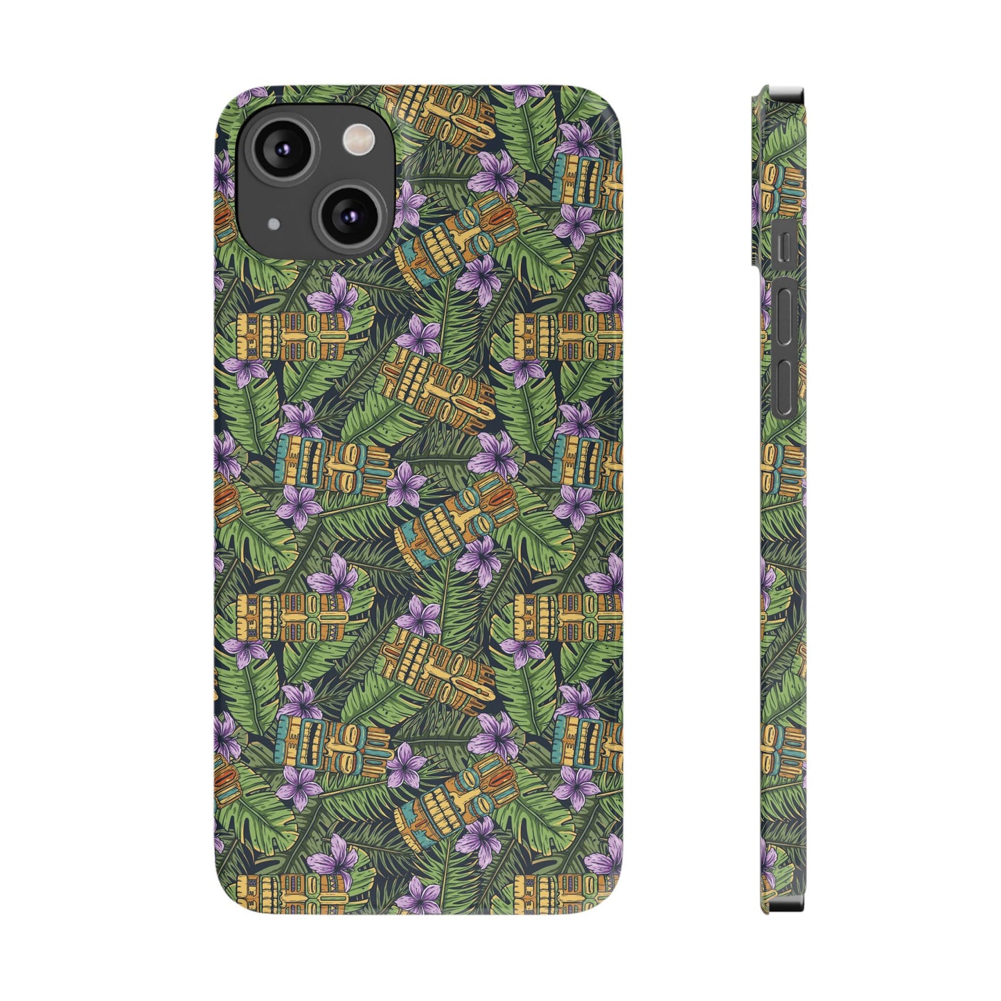 Slim Phone Cases - Tiki Purple Greenery