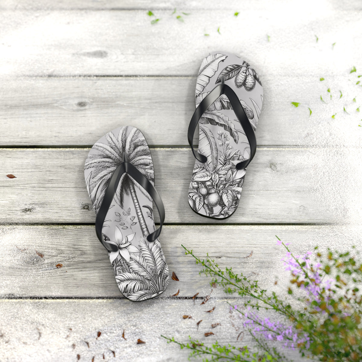 Flip Flops - Tropical Fruit, Newspaper