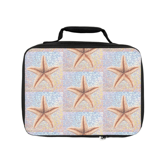 Disco Starfish/Repeat Lunch Bag - Eco-Friendly Insulated Tote, Adult and Child Lunchbox / Perfect for Picnics, Beach Outings