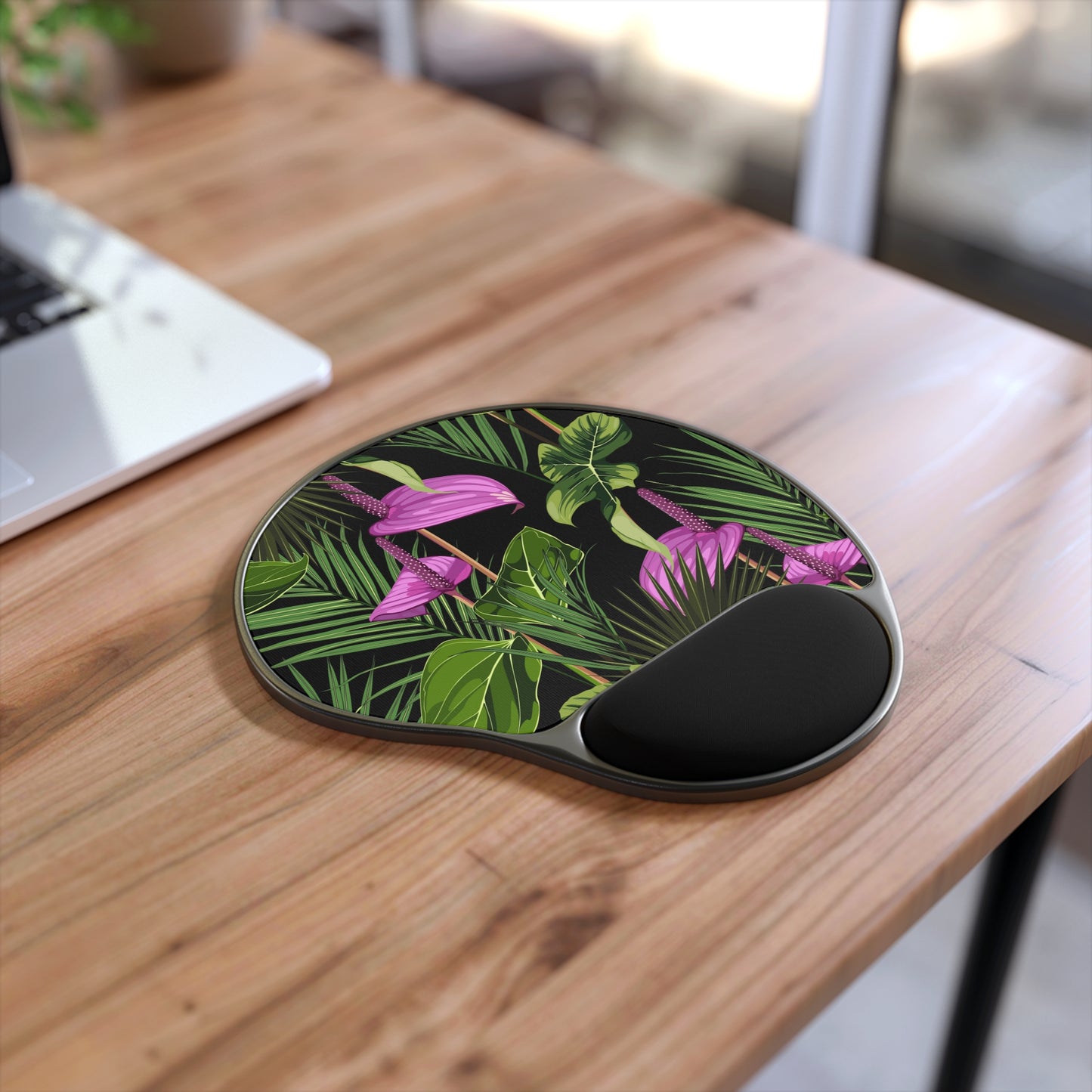 Copy of Mouse Pad With Wrist Rest, Tiki Greenery