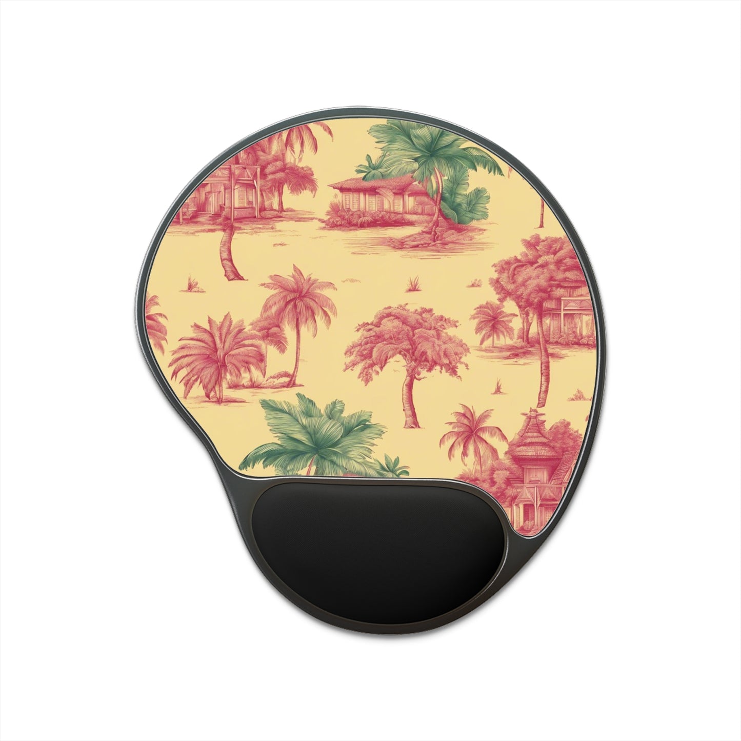 Mouse Pad With Wrist Rest, Remote Village Toile