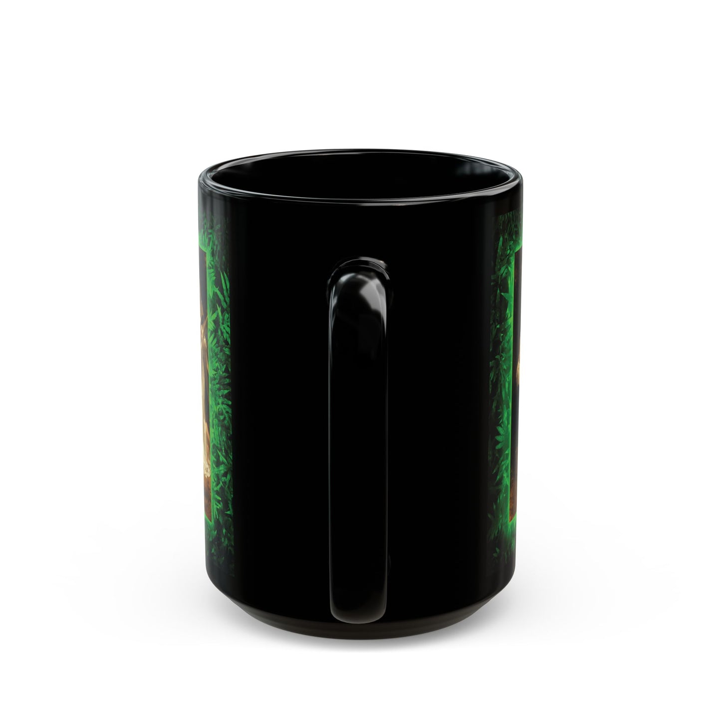 Black Coffee Mug, Religious - Tropical Glow, Song of the Angels