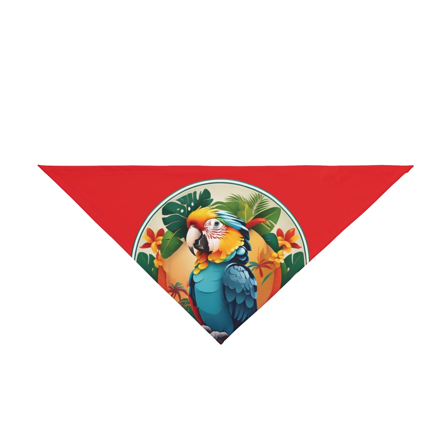 Red Parrot Friend Tropical Pet Bandana, 2 Sizes - Stylish accessory for dogs & cats