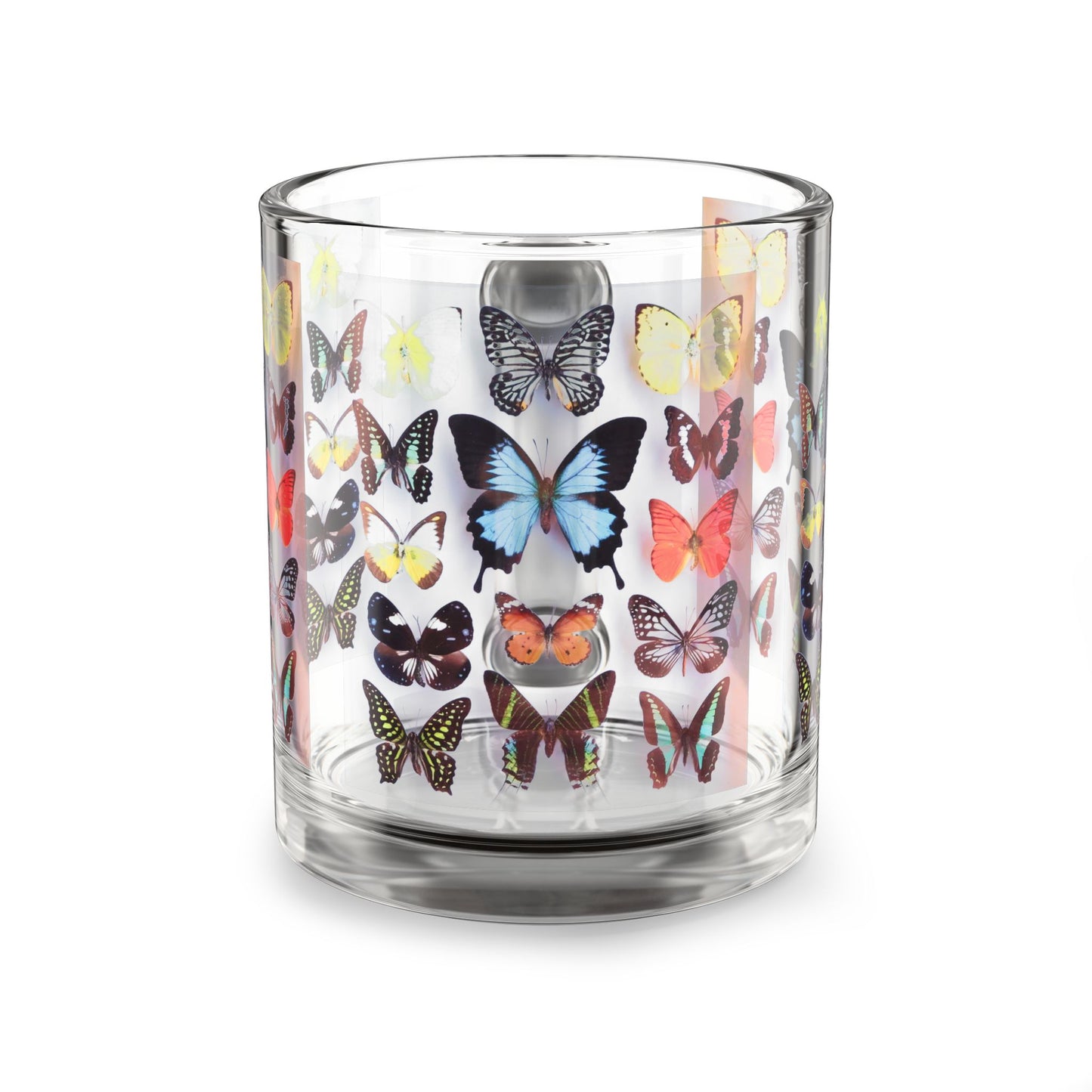 Tropical Glass Mug - 10oz Coffee Cup / Butterfly Collection