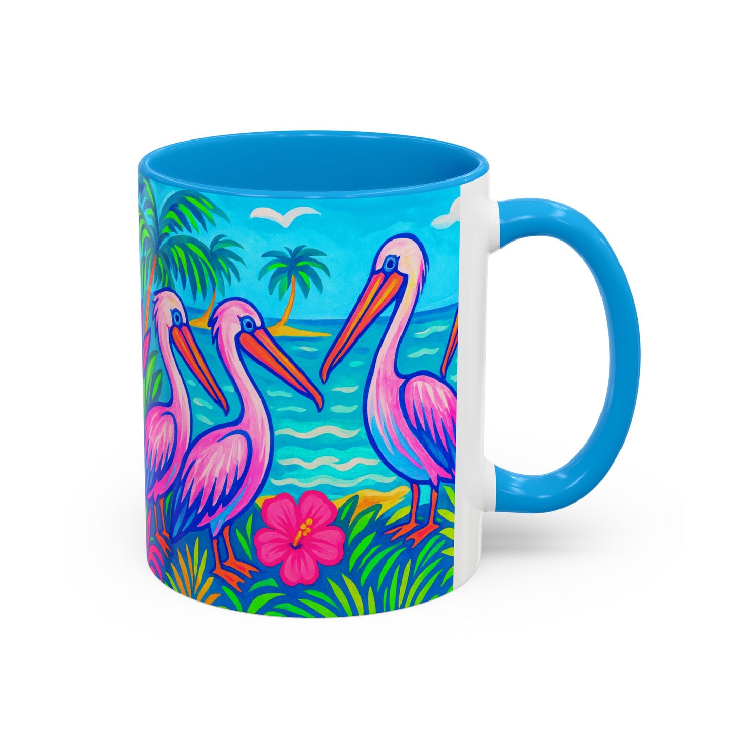 Accent Color Coffee Mug, Many Colors - 11oz & 15oz / Pelican Party