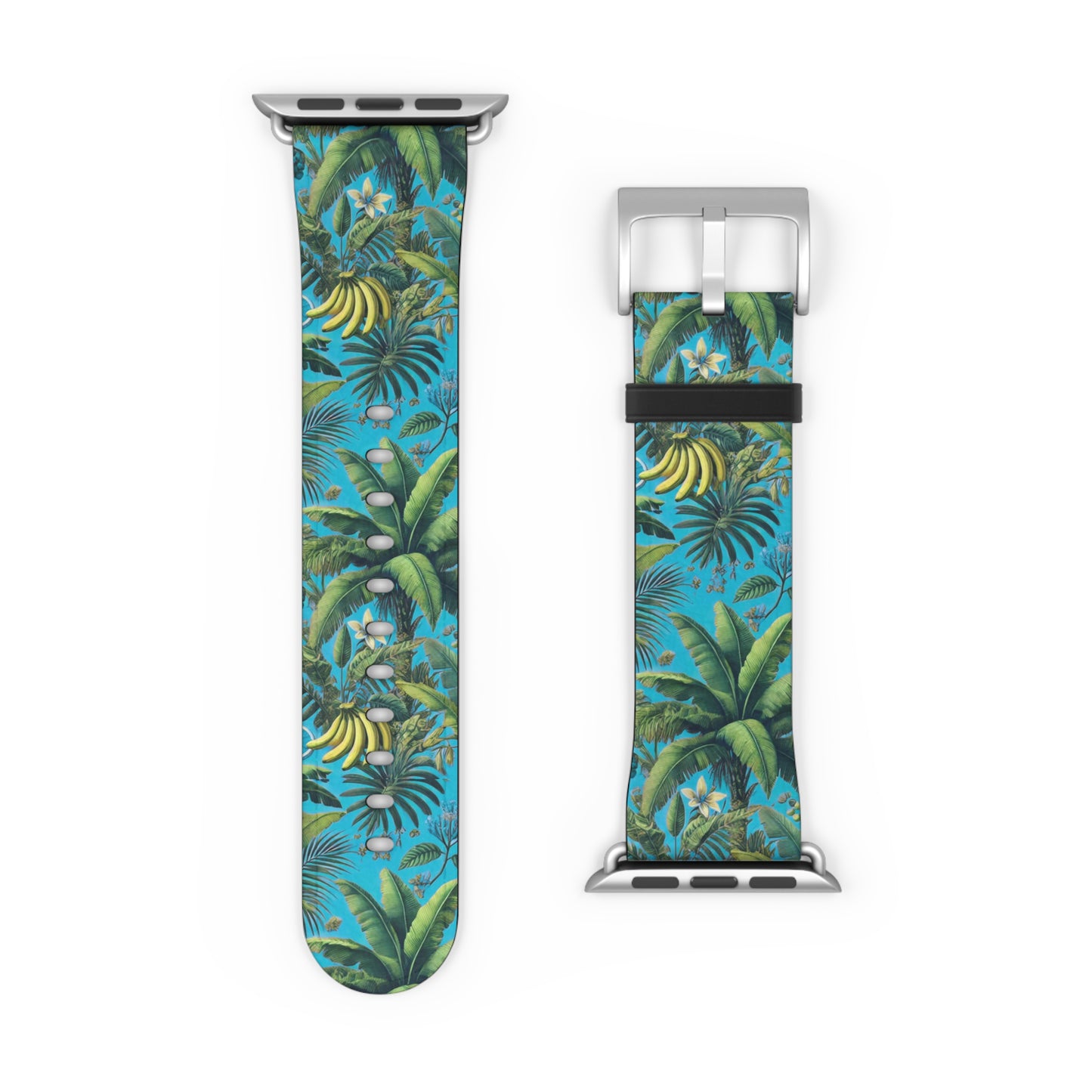 Apple Watch Band - Palms and More Tropical Fruit, Aqua Blue