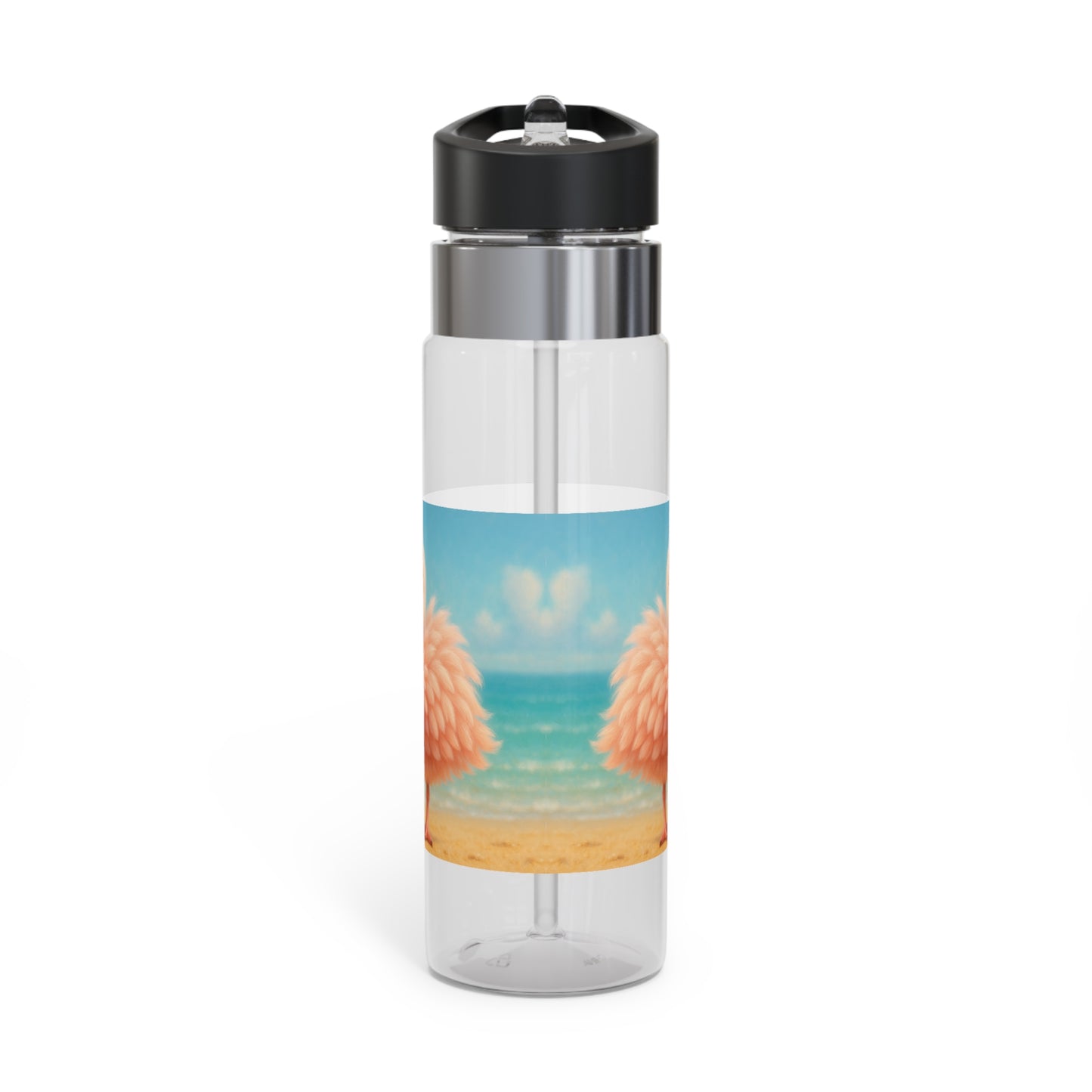 Tropical 20oz Tritan Sport Water Bottle -  Leakproof, Lightweight, BPA-Free / Baby Flamingo