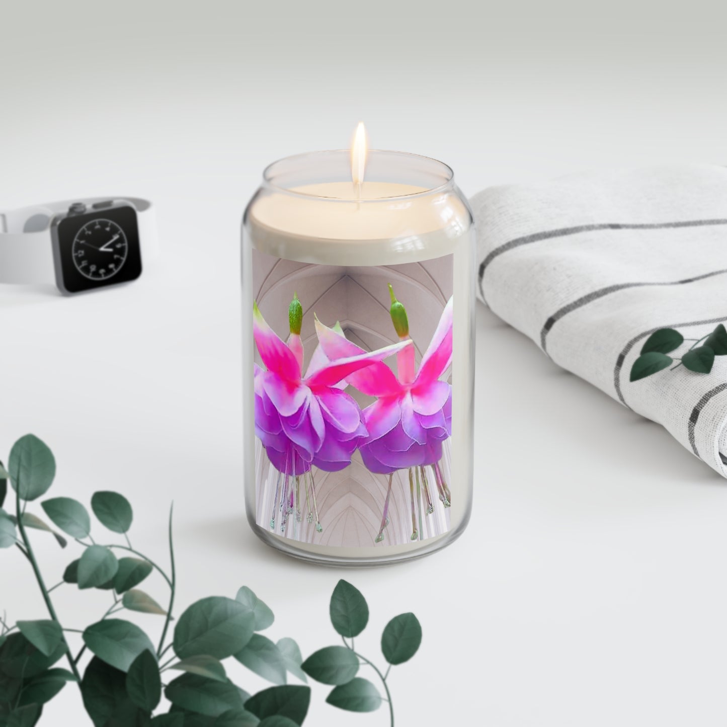 Scented Candle, 13.75oz - Two Pink Fuchsias / Gothic