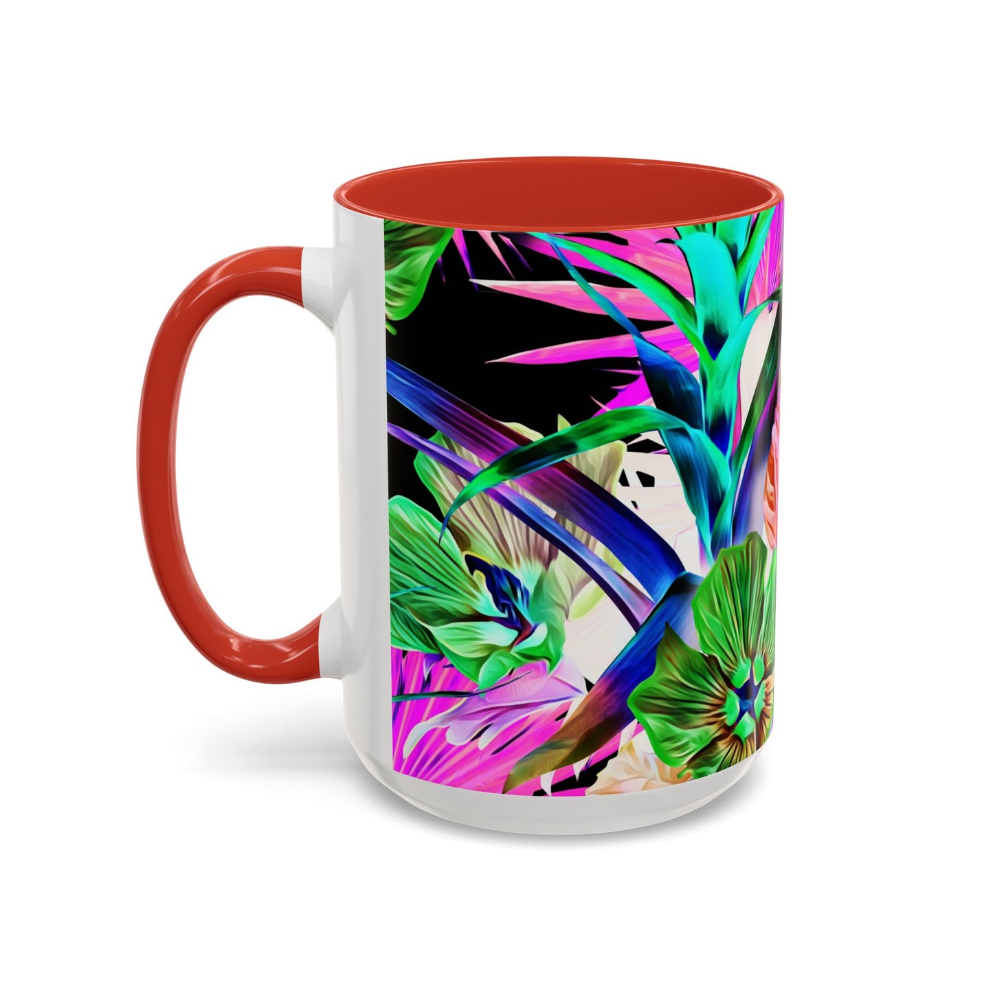 Accent Coffee Mug (11, 15oz), Plant Palooza, black / Various Colors