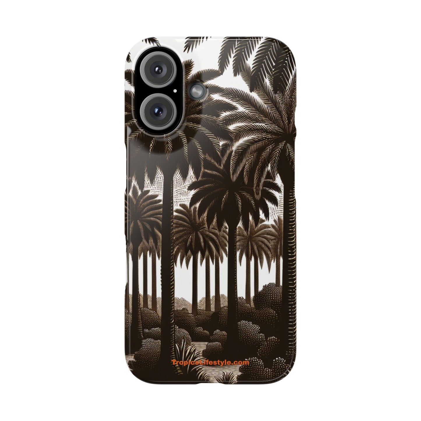 Slim Phone Cases - Woodcut Palm Grove