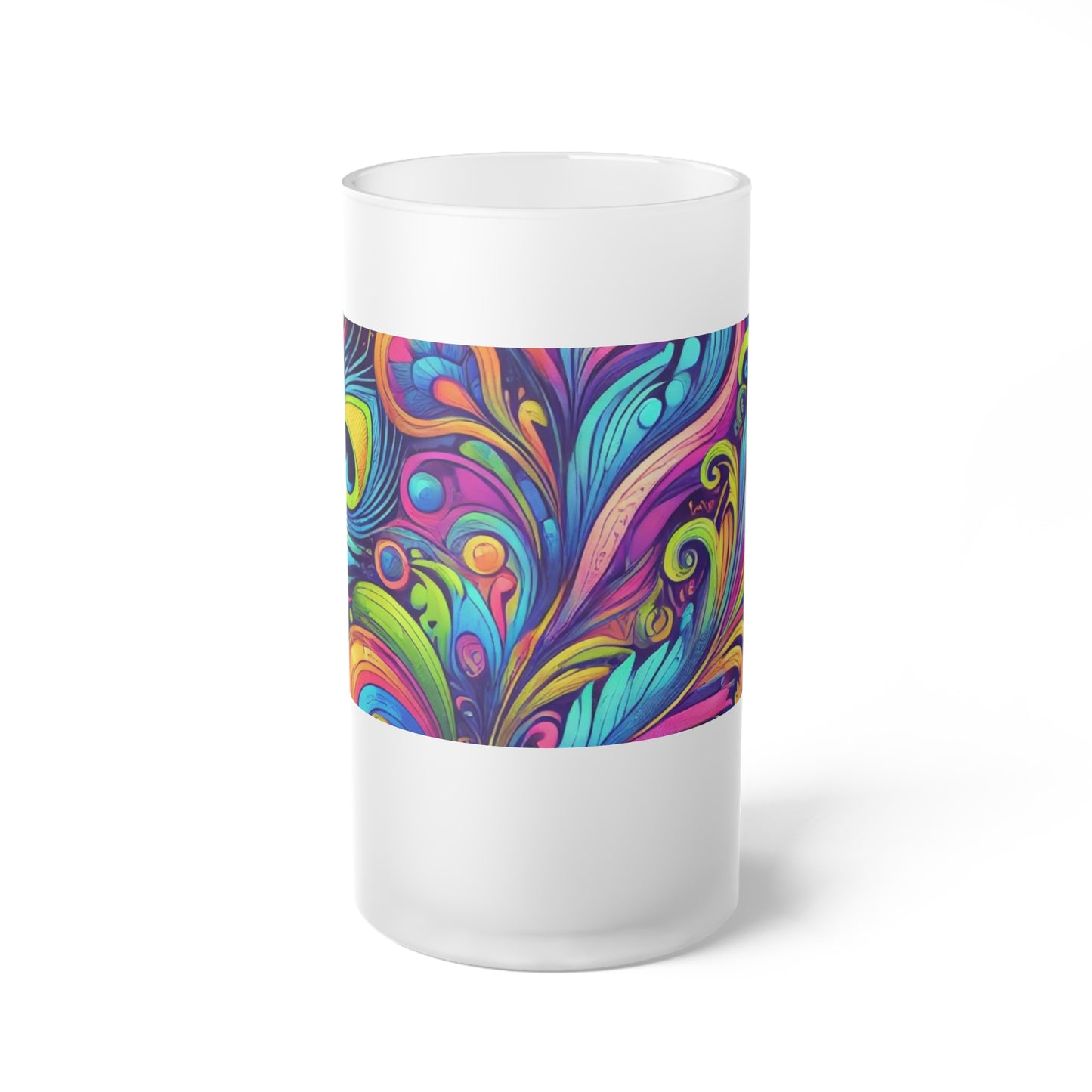 Frosted Glass Beer Mug – Feather Currents Pop