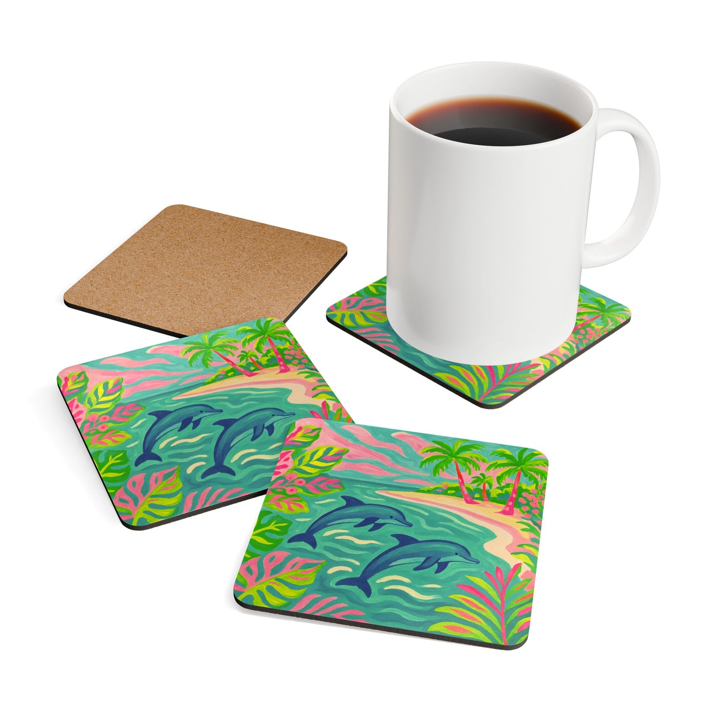Coaster Set -  Jumping Dolphins
