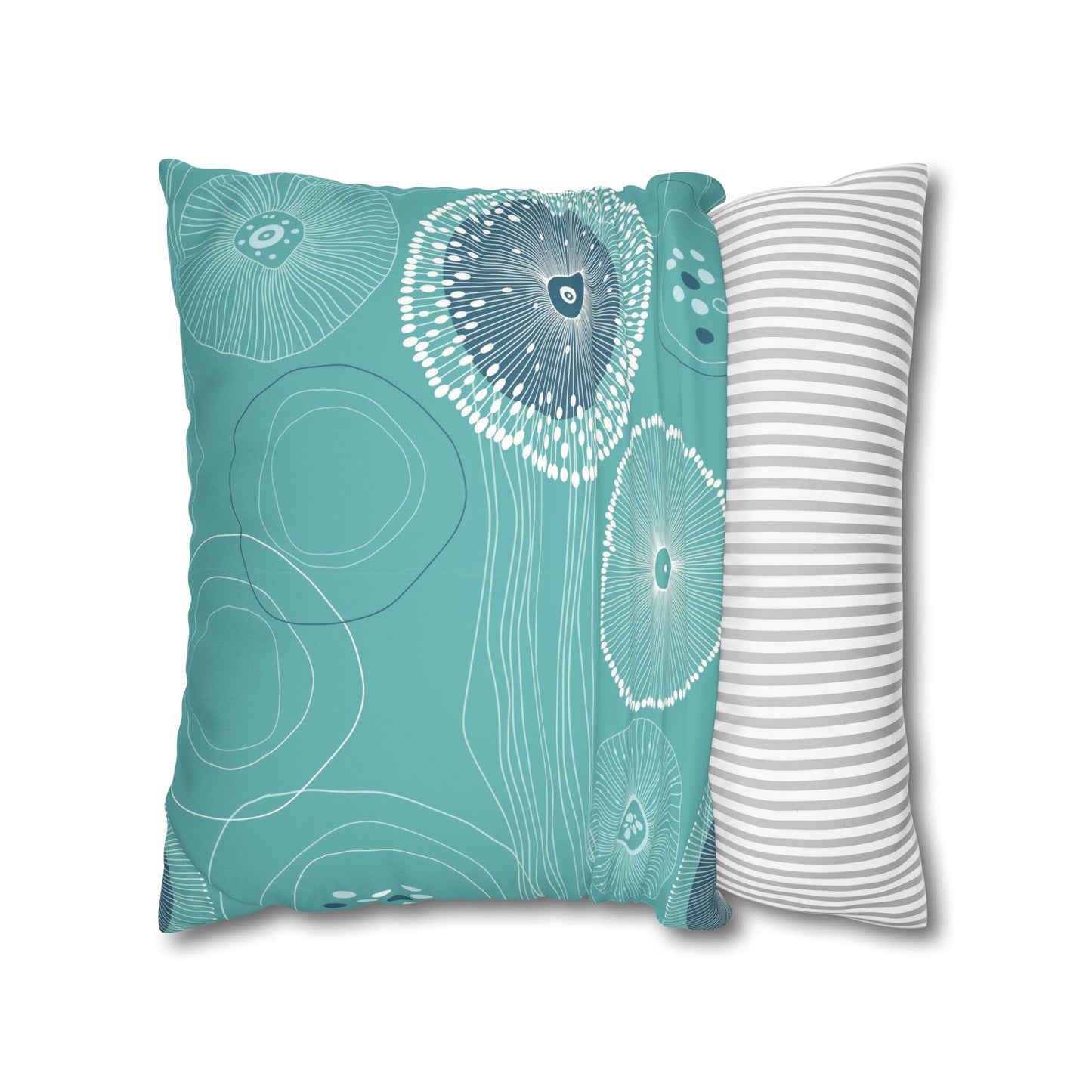 Faux Suede Square Pillowcase - Plankton Drift Teal