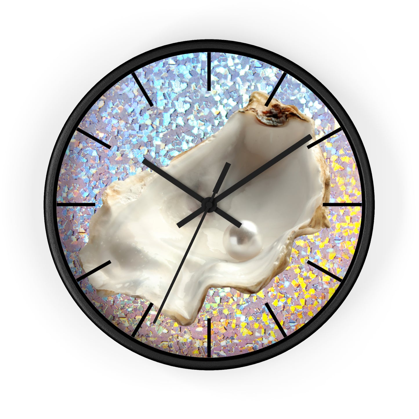 Wall Clock, Disco White Pearl Oyster, Hands/Base Variants