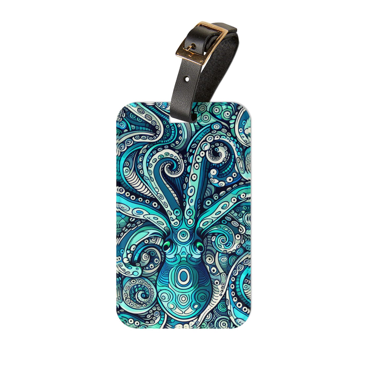 Luggage Tag - Aqua Octopus