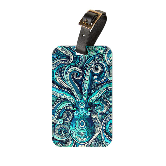Luggage Tag - Aqua Octopus