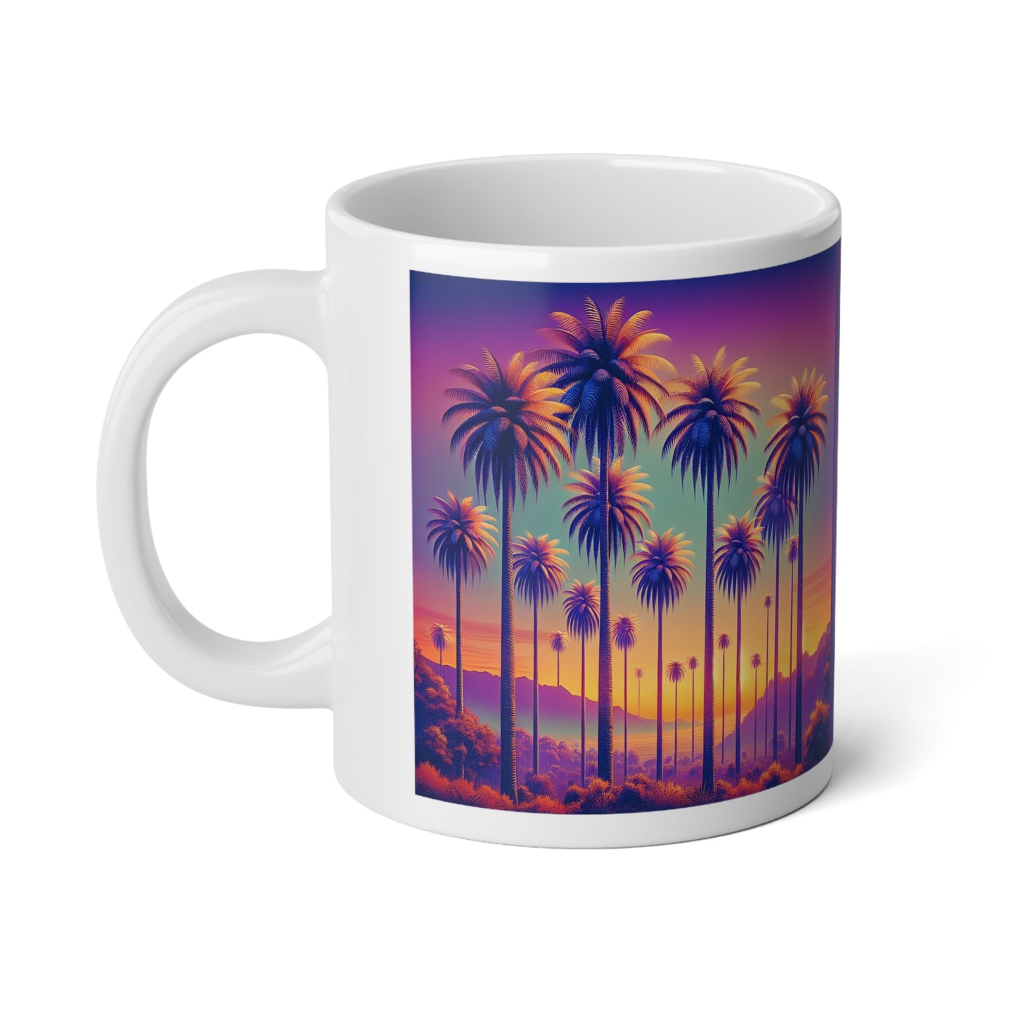 Jumbo Mug, 20oz, Sunset Palms | Tropical Coffee Cup