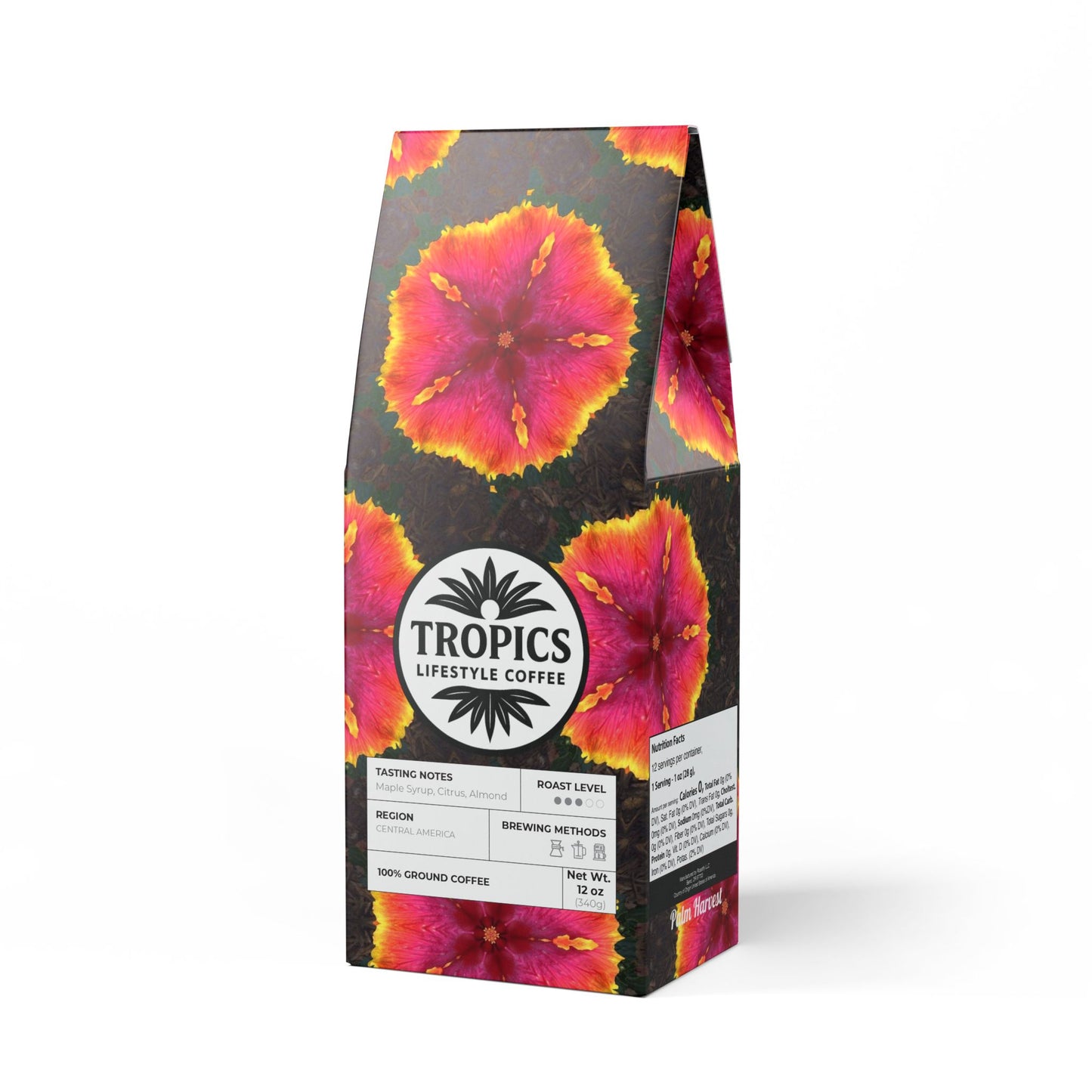 Palm Harvest Blend™ (Medium Roast) Specialty Grade Craft Coffee / Hibiscus Kaleido