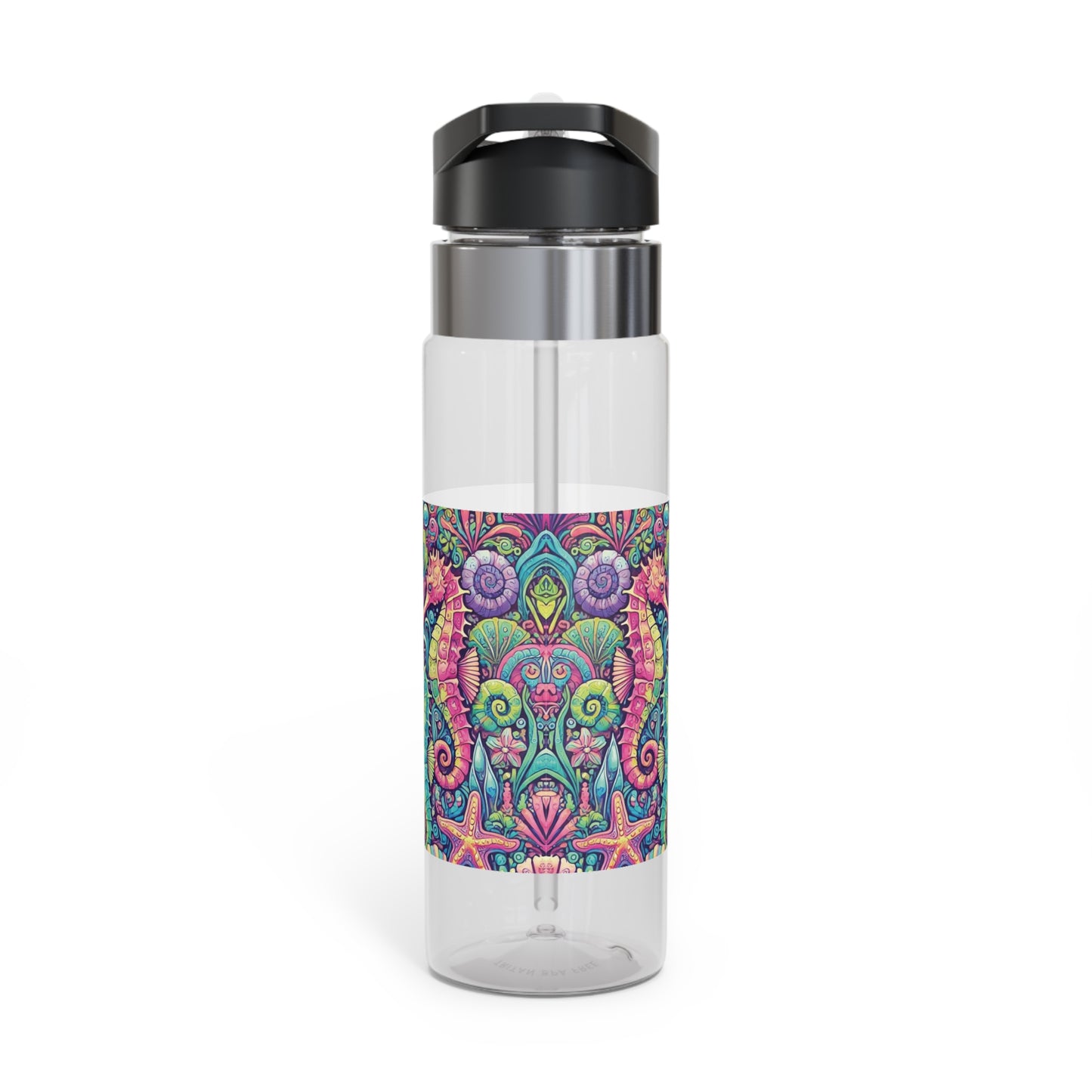 Tropical 20oz Tritan Sport Water Bottle -  Leakproof, Lightweight, BPA-Free / Seahorse Trio
