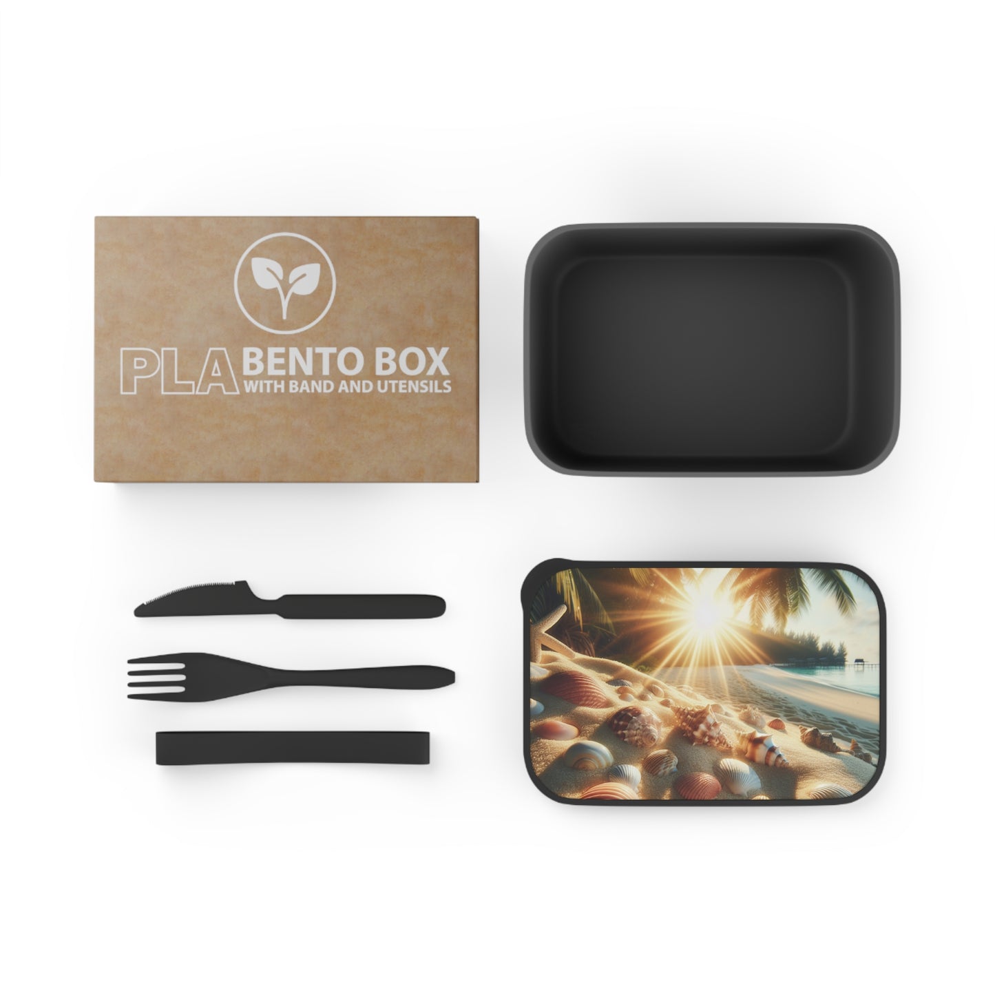 Bento Box with Utensils - Sunrise Shell Beach