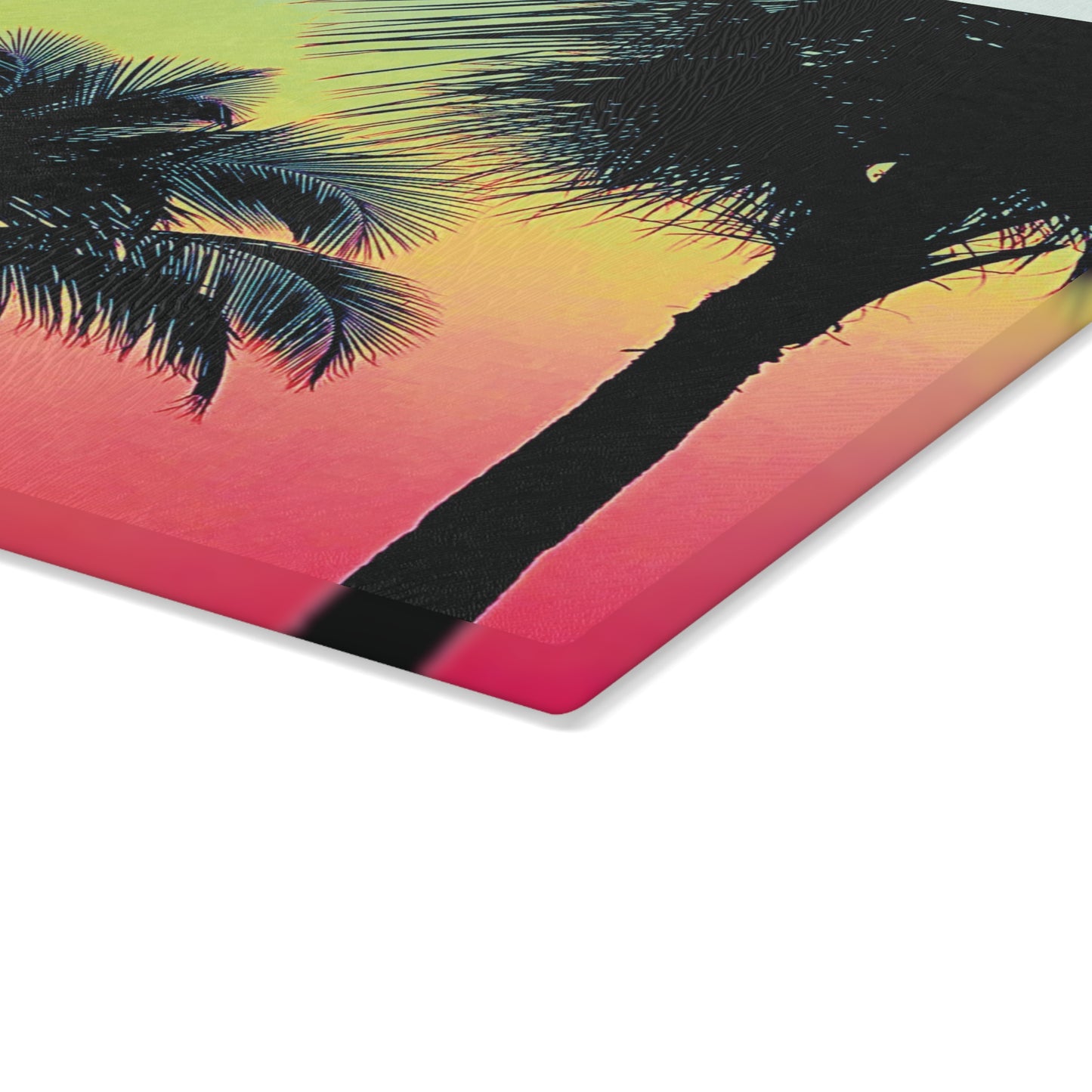Glass Cutting Board, 2 sizes - Palm Glow/Sangria