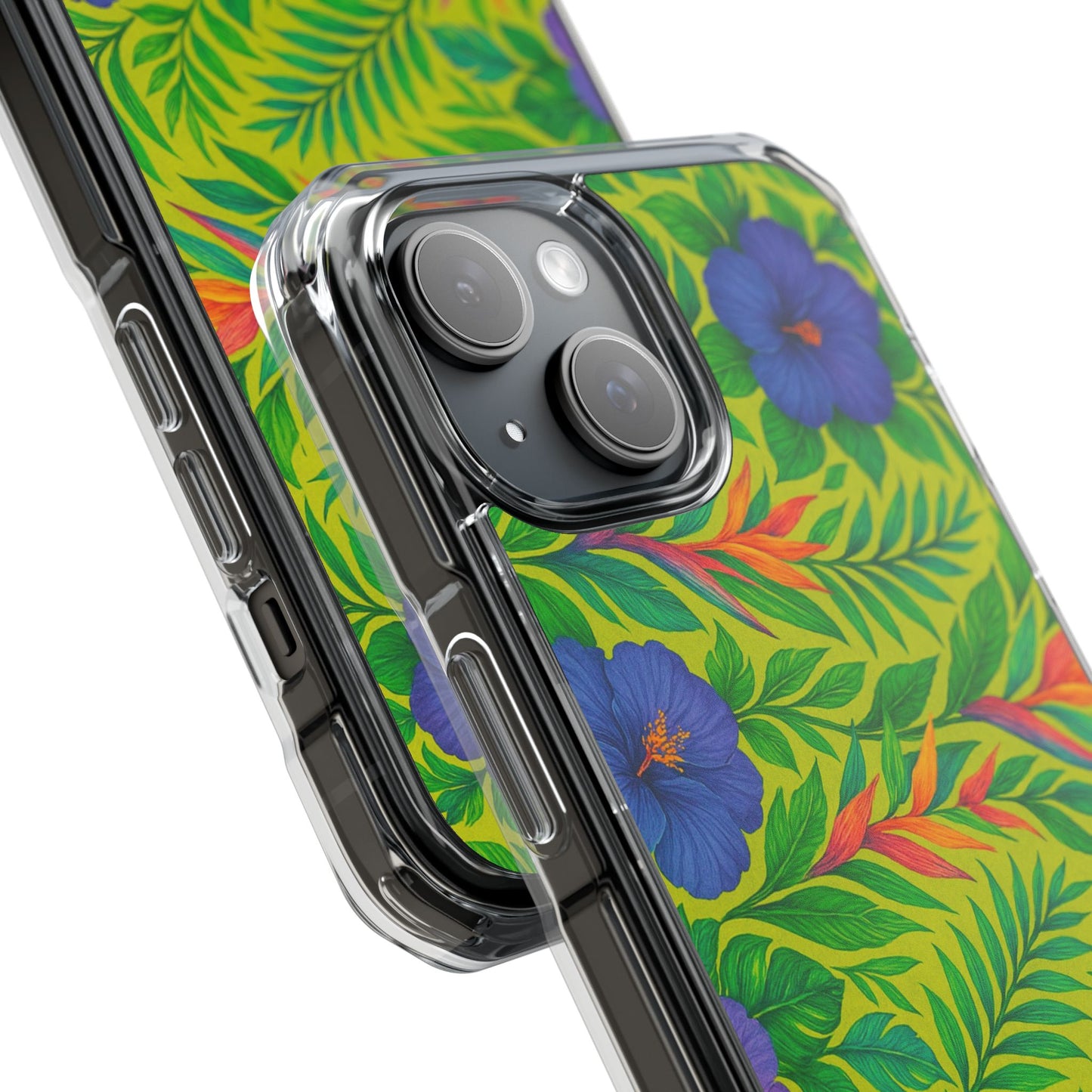 Midnight Flower Lime Magnetic Clear Phone Case, Many Models