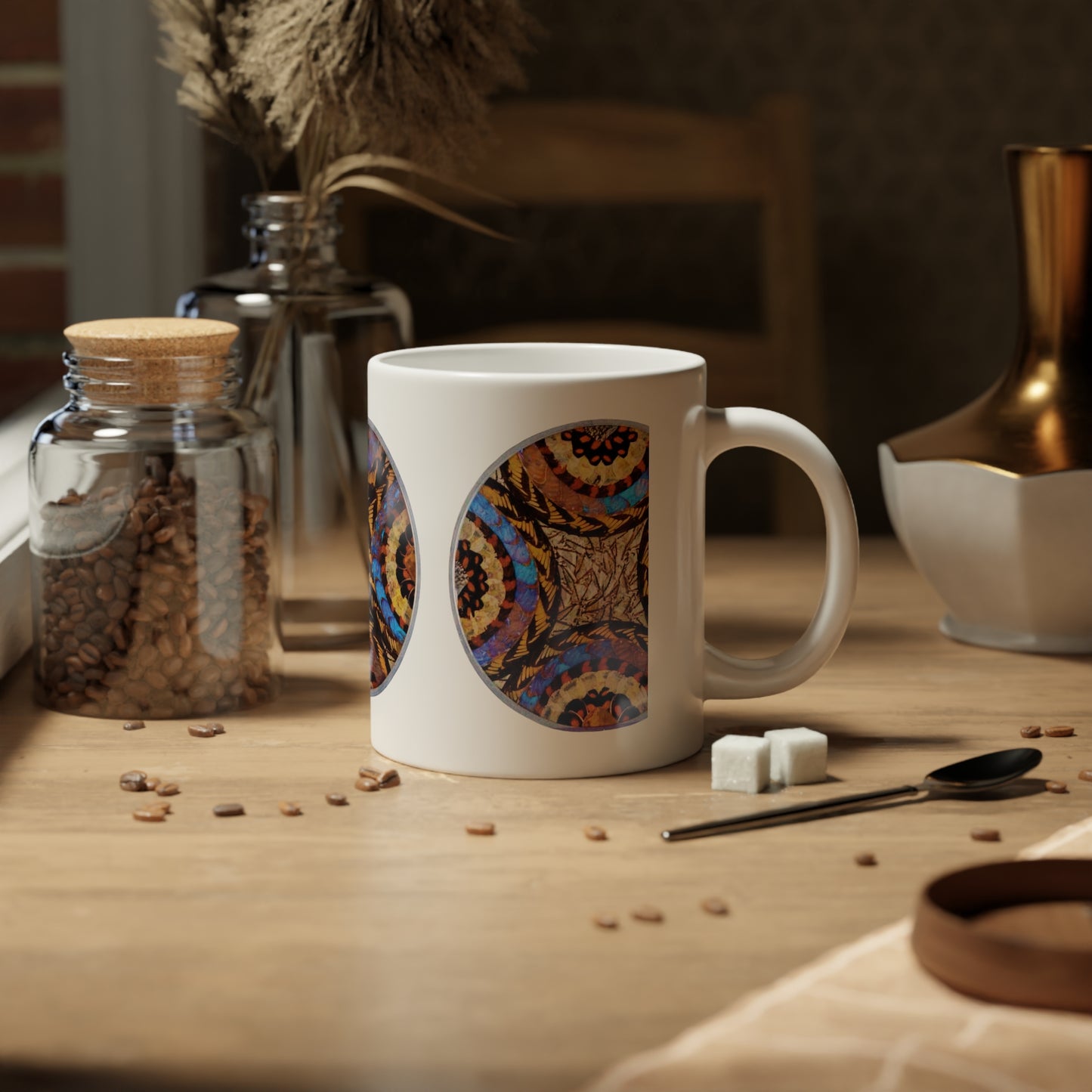 Jumbo Mug, 20oz, Real Morpho Brazil Butterfly Plate | Tropical Coffee Cup