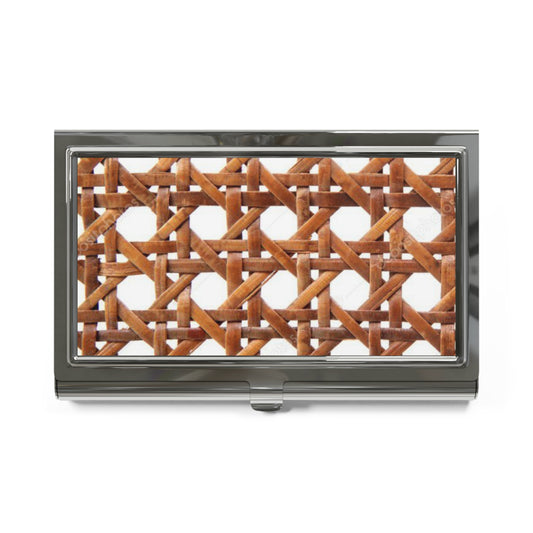 Business Card Holder/Case - Beach Chair Wicker, Brown
