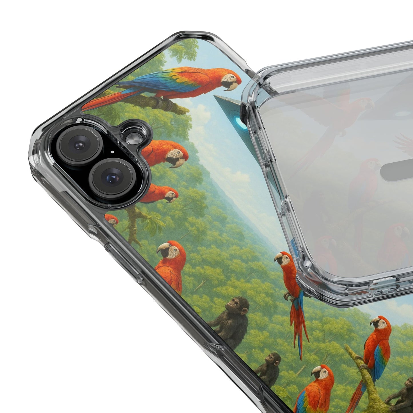 UFO and Macaws Magnetic Clear Phone Case, Many Models