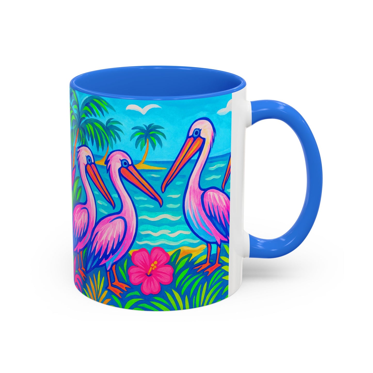 Accent Color Coffee Mug, Many Colors - 11oz & 15oz / Pelican Party