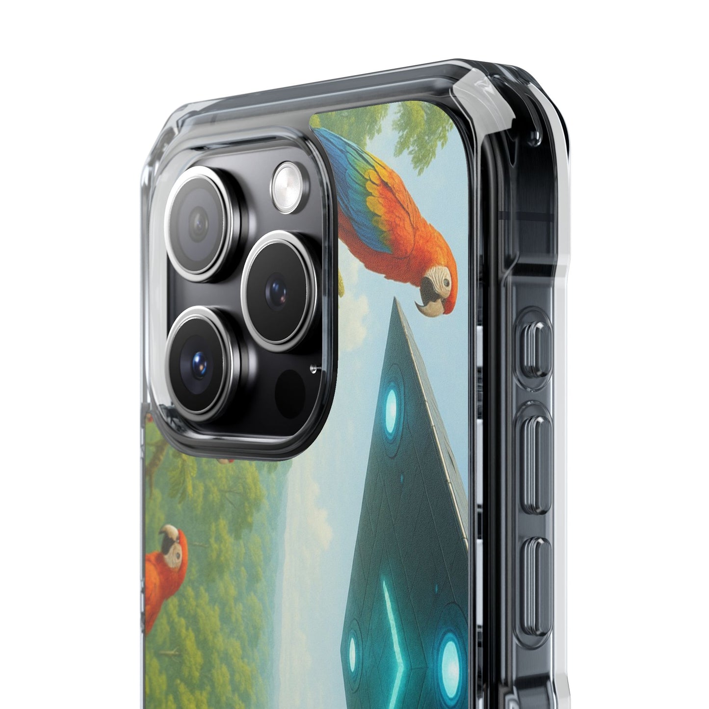 UFO and Macaws Magnetic Clear Phone Case, Many Models