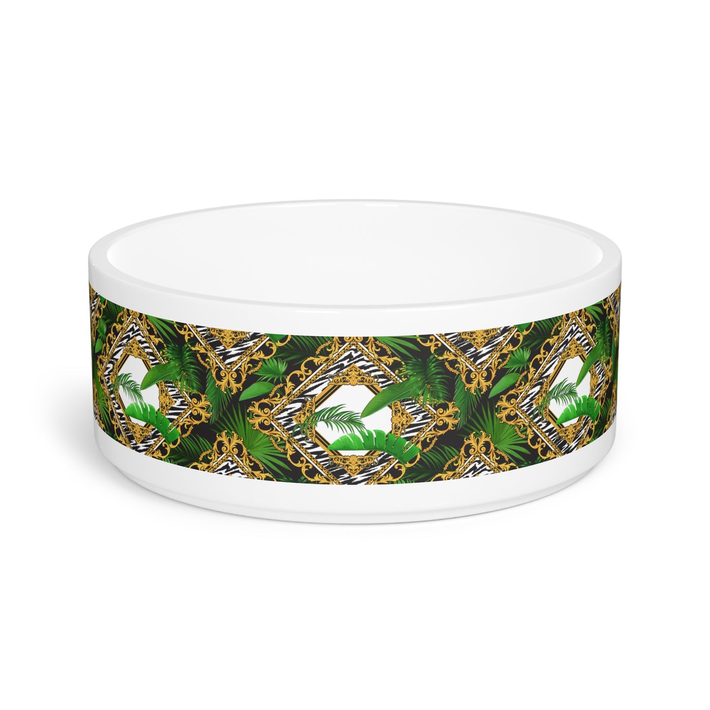 Pet Bowl, Jungle Luxe White