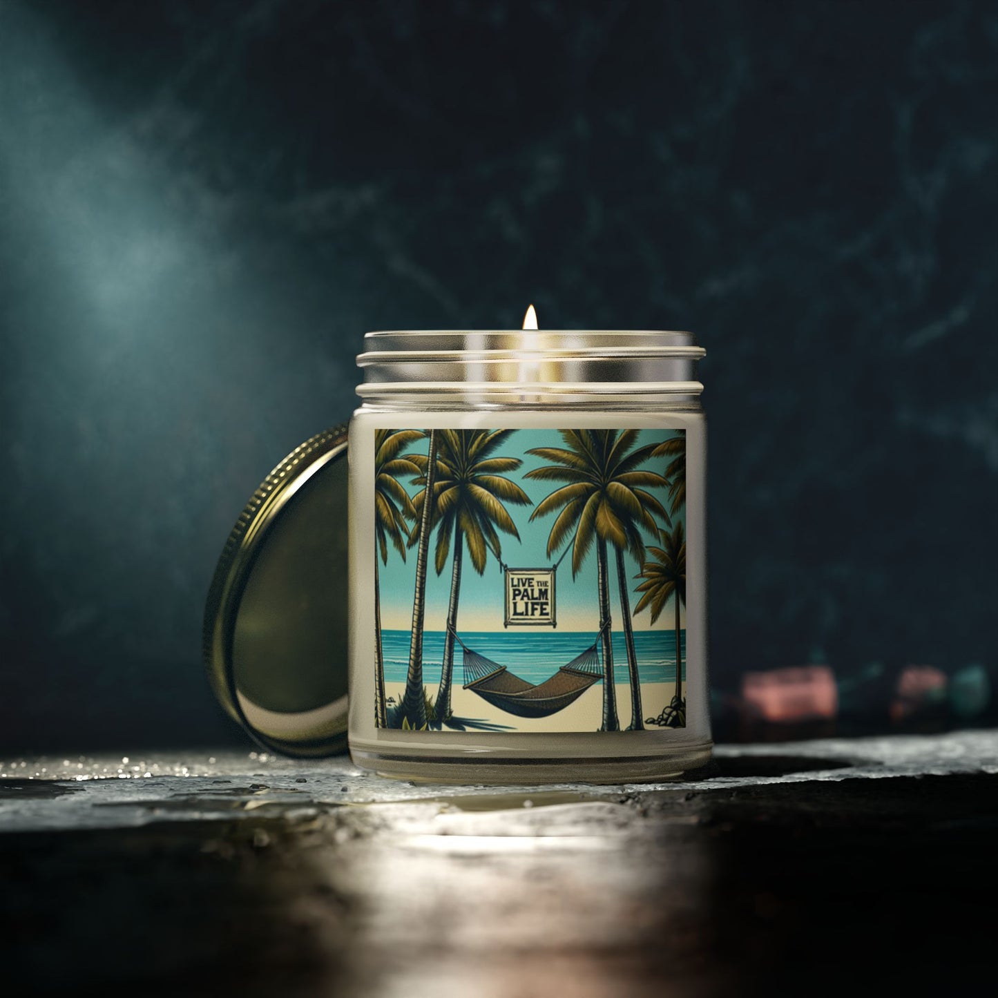 Scented Candles, Coconut Apricot Wax (4oz, 9oz) - Hammock on the Beach