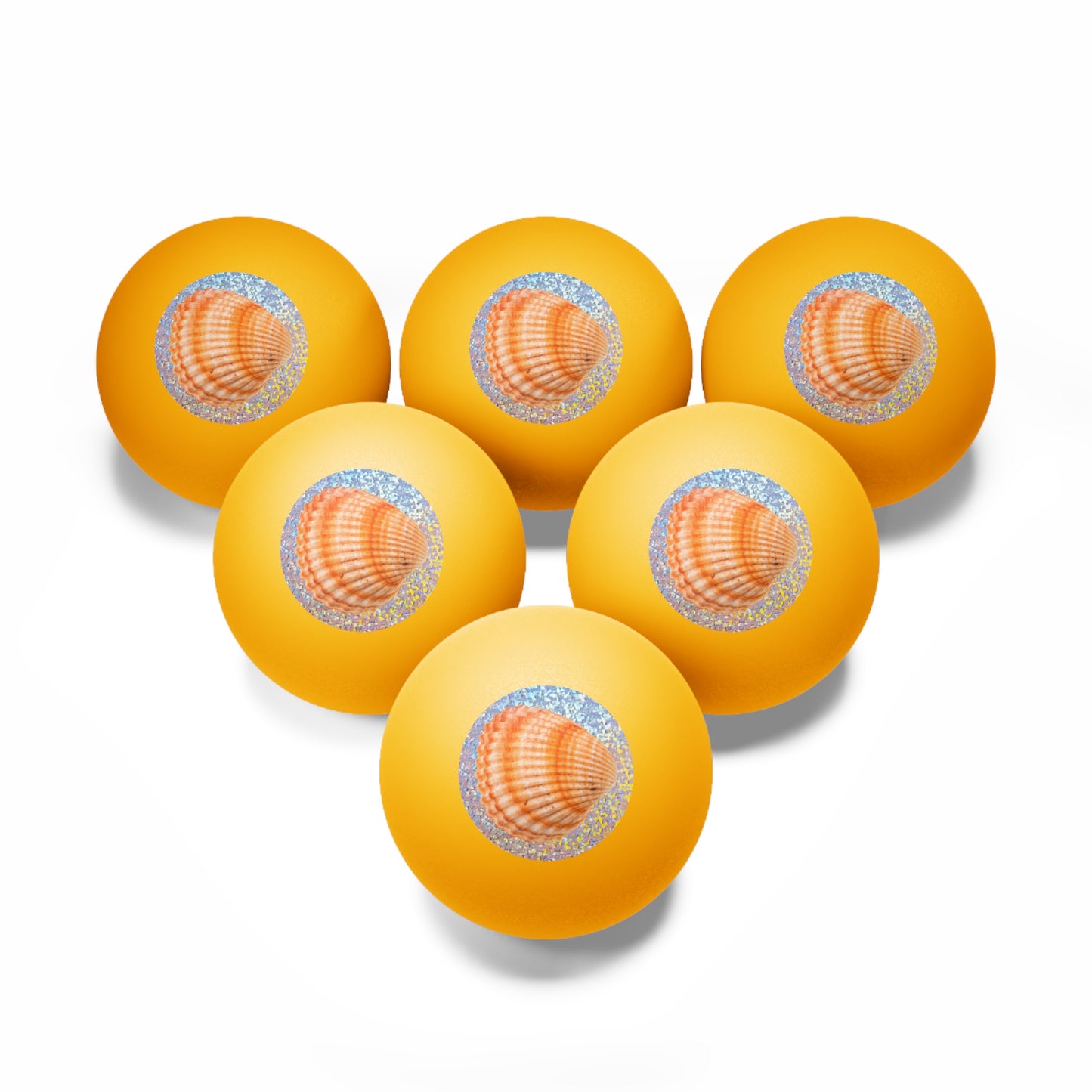 Tropical Paradise Ping Pong Balls - 6 Pack with Disco Orange Scallop/Orange