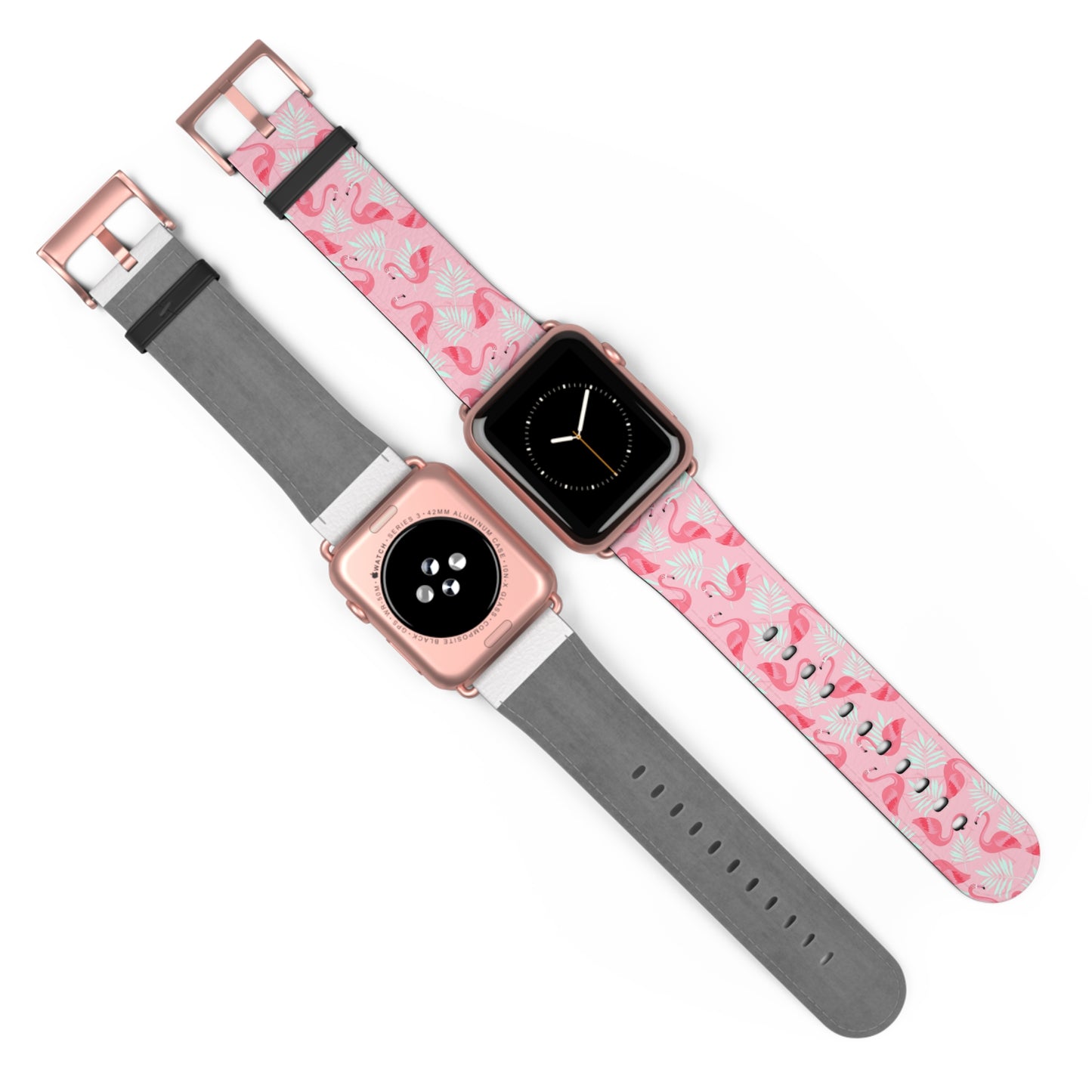 Watch Band - Flamingo With White Palms