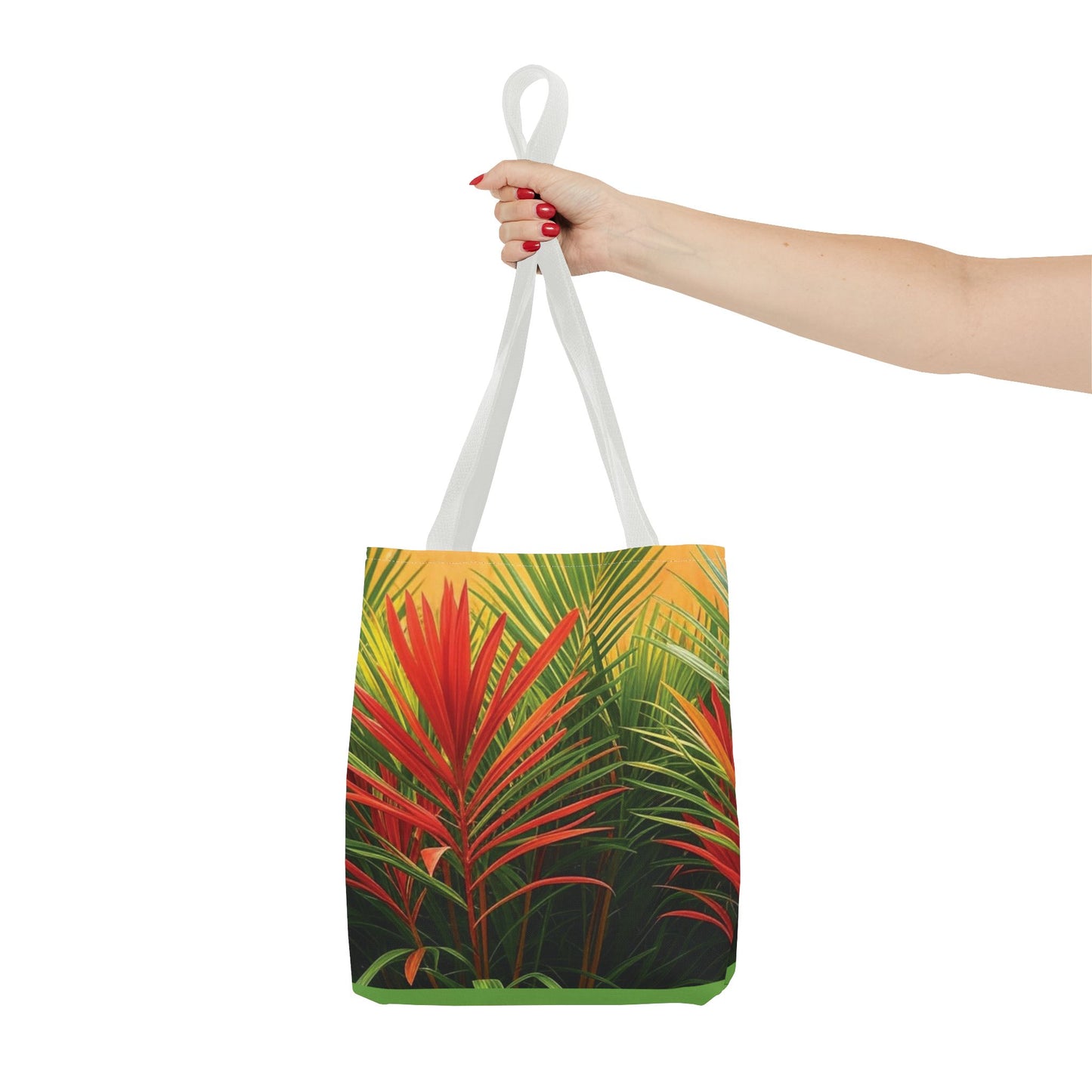 Red Flame Palm Tote Bag - 3 Sizes