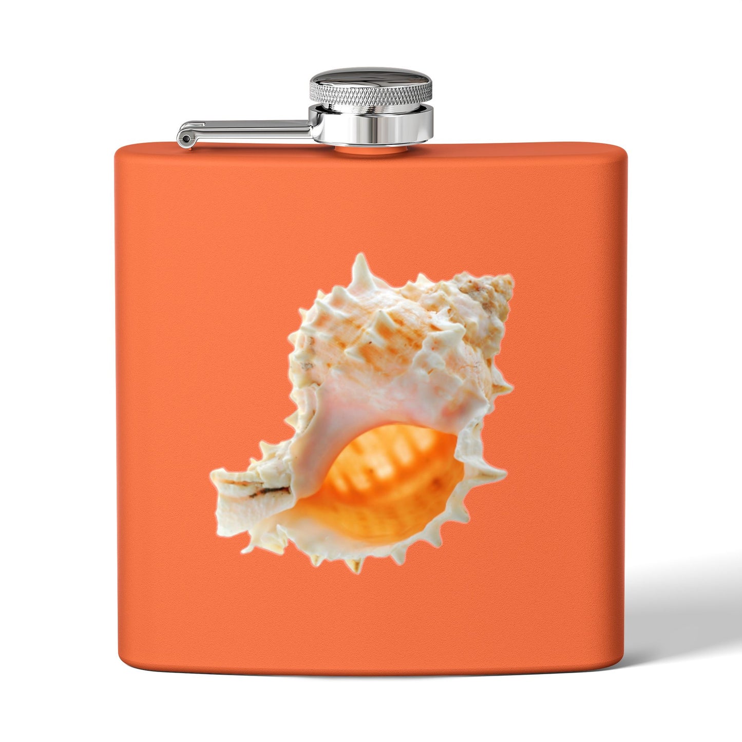 Tropical Stainless Steel 6 oz. Flask, Many Colors  – Real Conch Shell