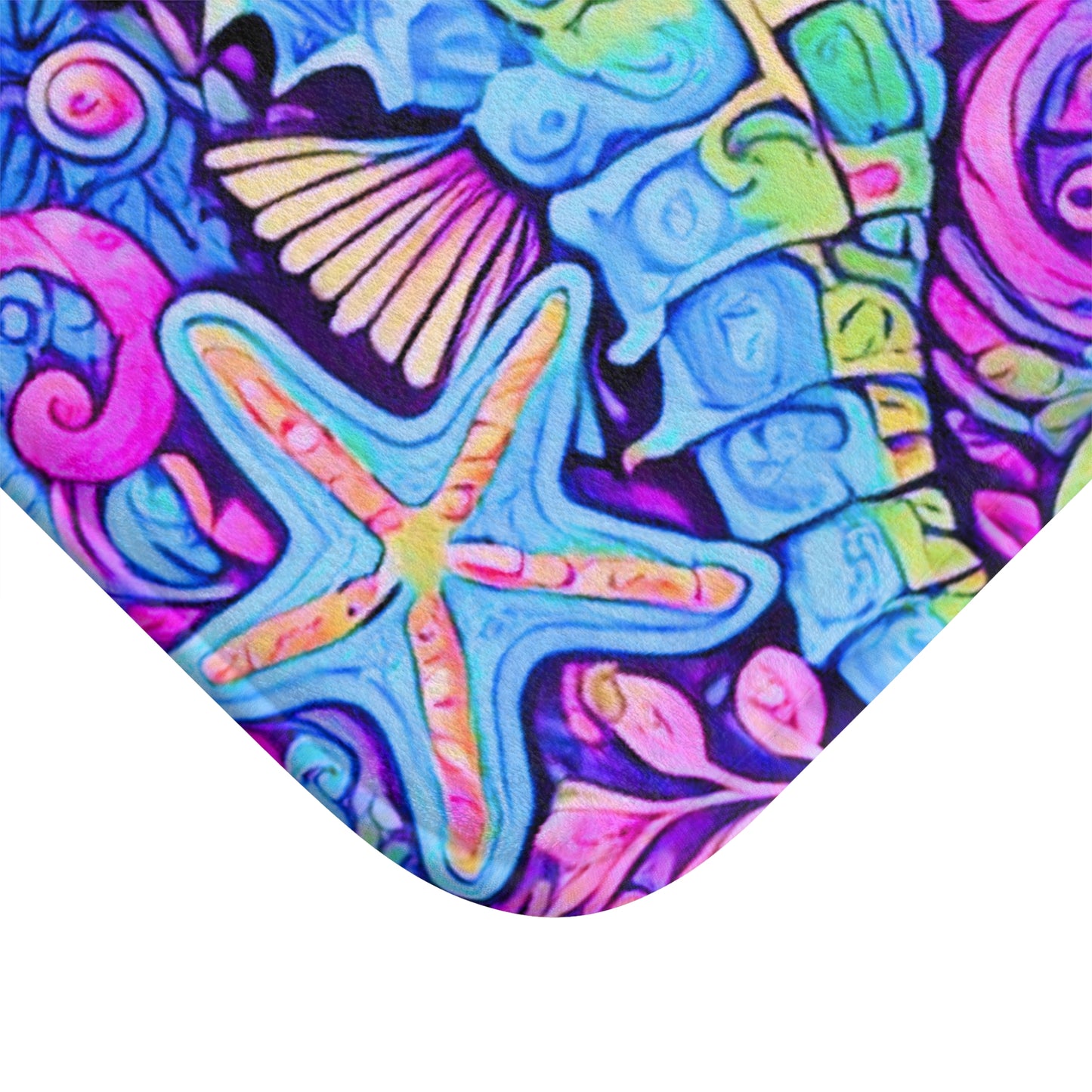 Seahorse Trio/Fantasy Pop Bath Mat, 2 Sizes - Tropical Vibes for Home Decor