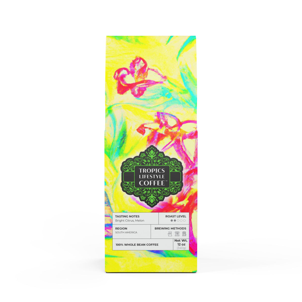 Golden Sands Single Origin™ Coffee (Light-Medium Roast) Specialty Grade / Tropical Doodles, Yellow