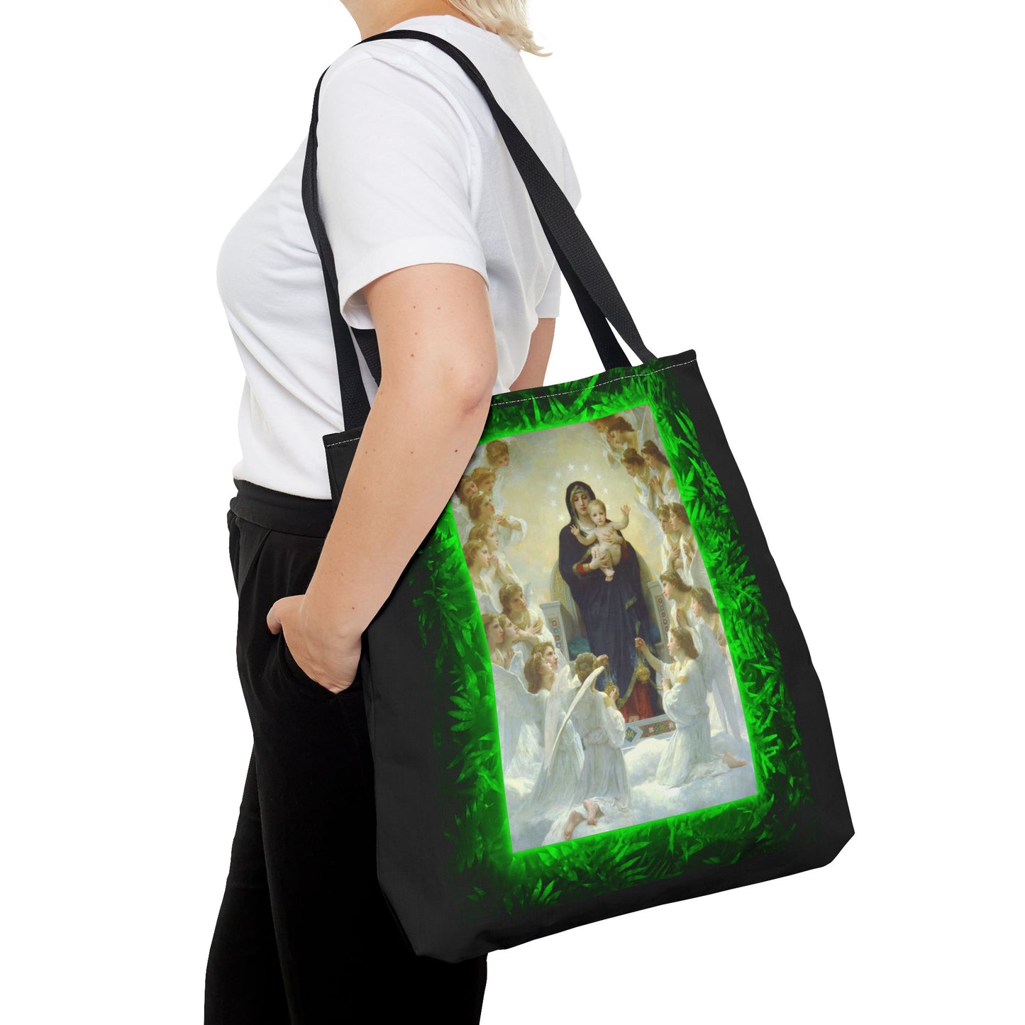 Religious Mary With the Angels Tropical Tote Bag - 3 Sizes