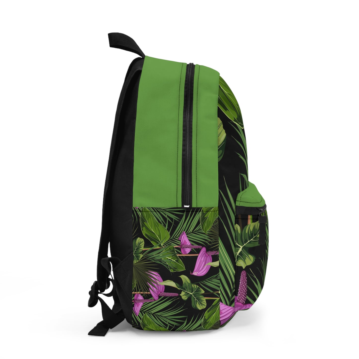 Tropical Floral Backpack - Vibrant Green Design for Nature Lovers / Anthurium and Palm, Green