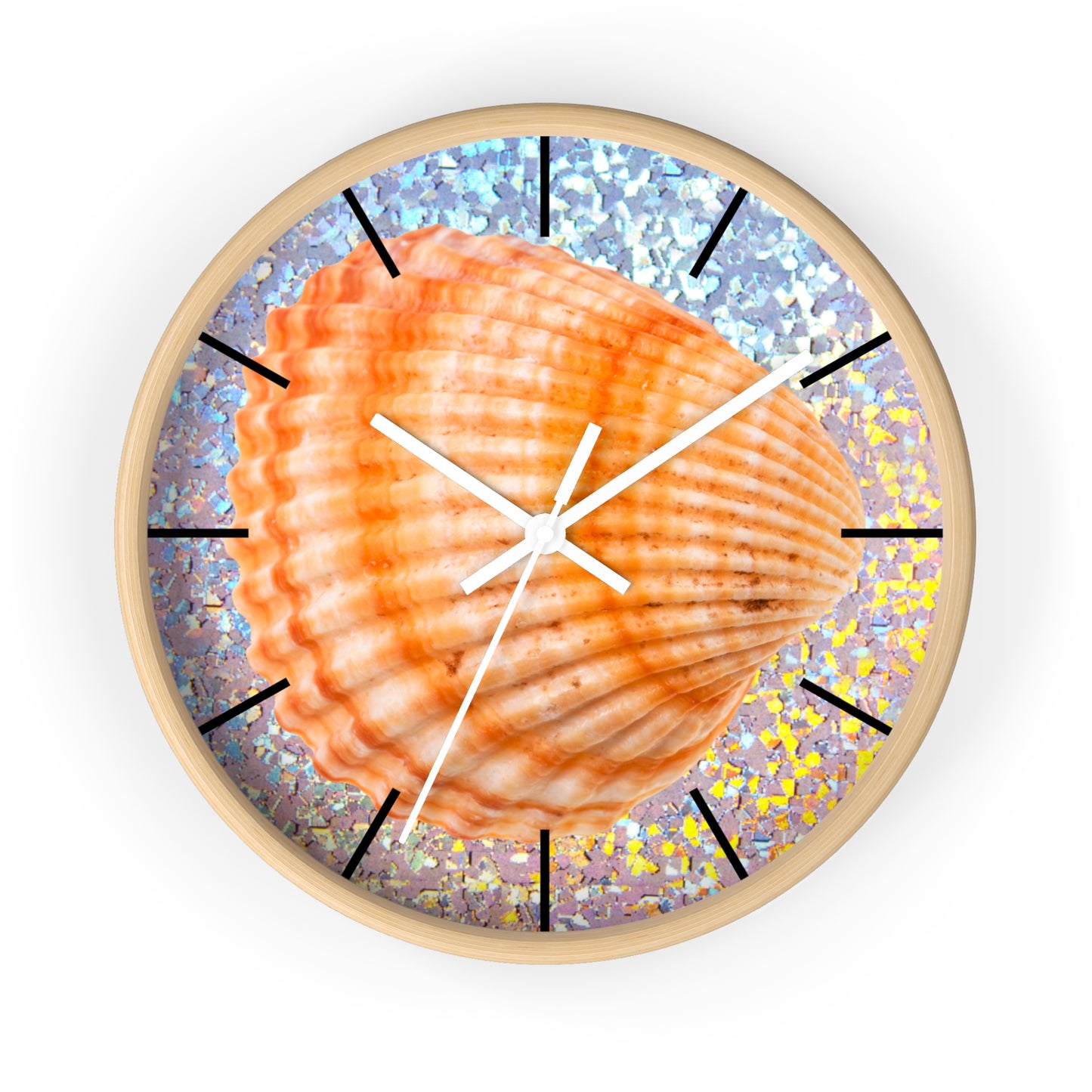 Wall Clock, Disco Orange Scallop, Hands/Base Variants